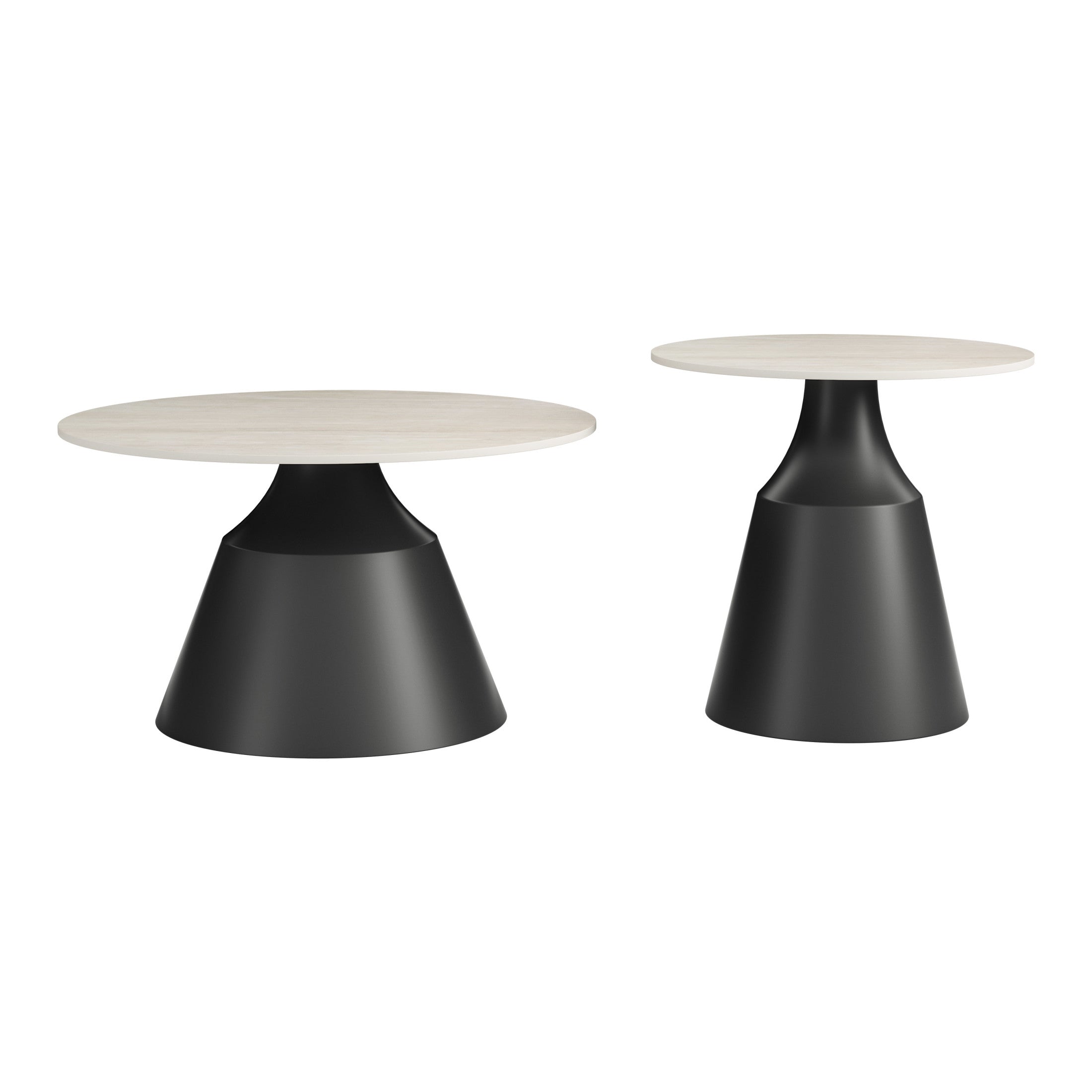 Camella Coffee Table Set (2-Piece) Light Beige & Black