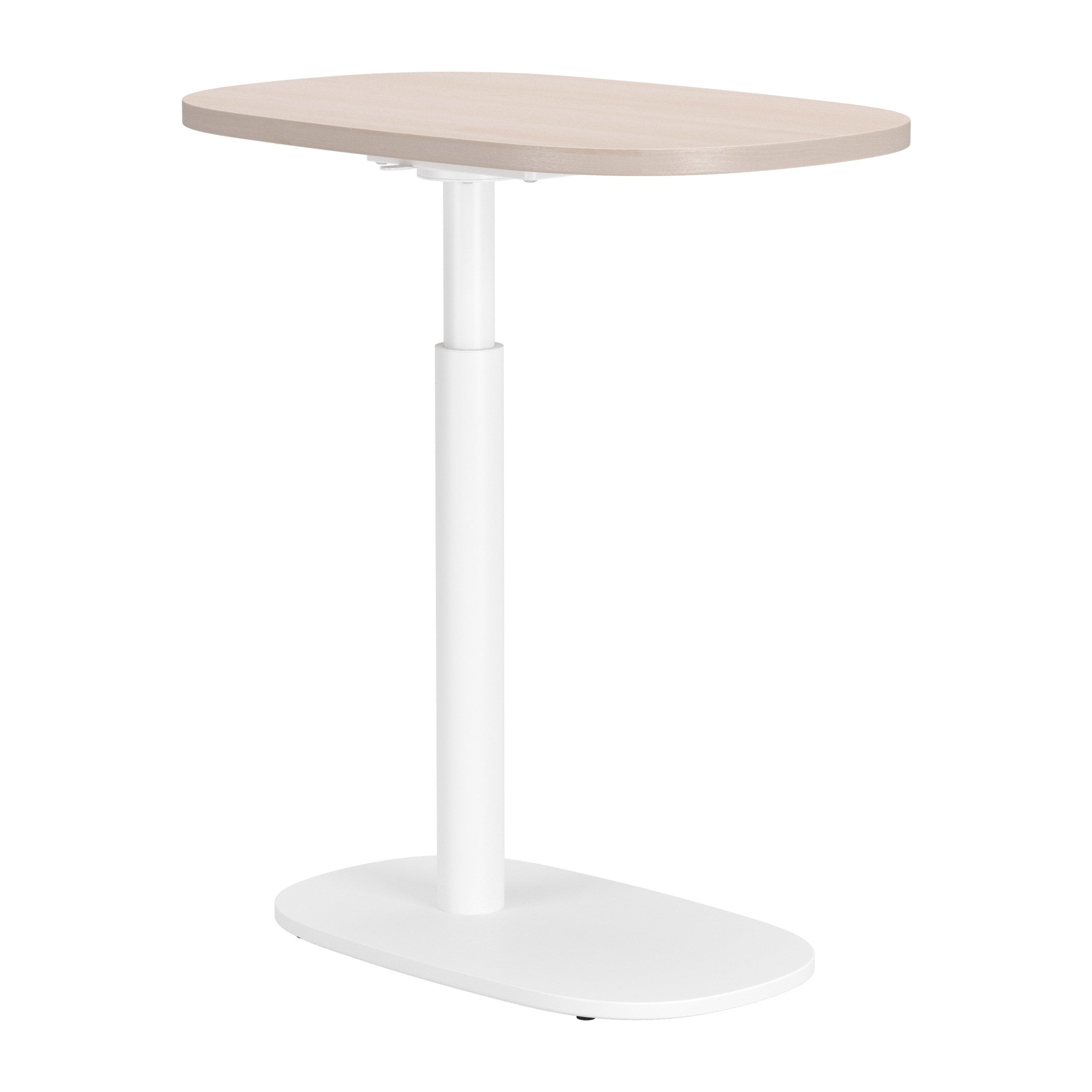 Buddy Adjustable Rotating Side Table Natural & White