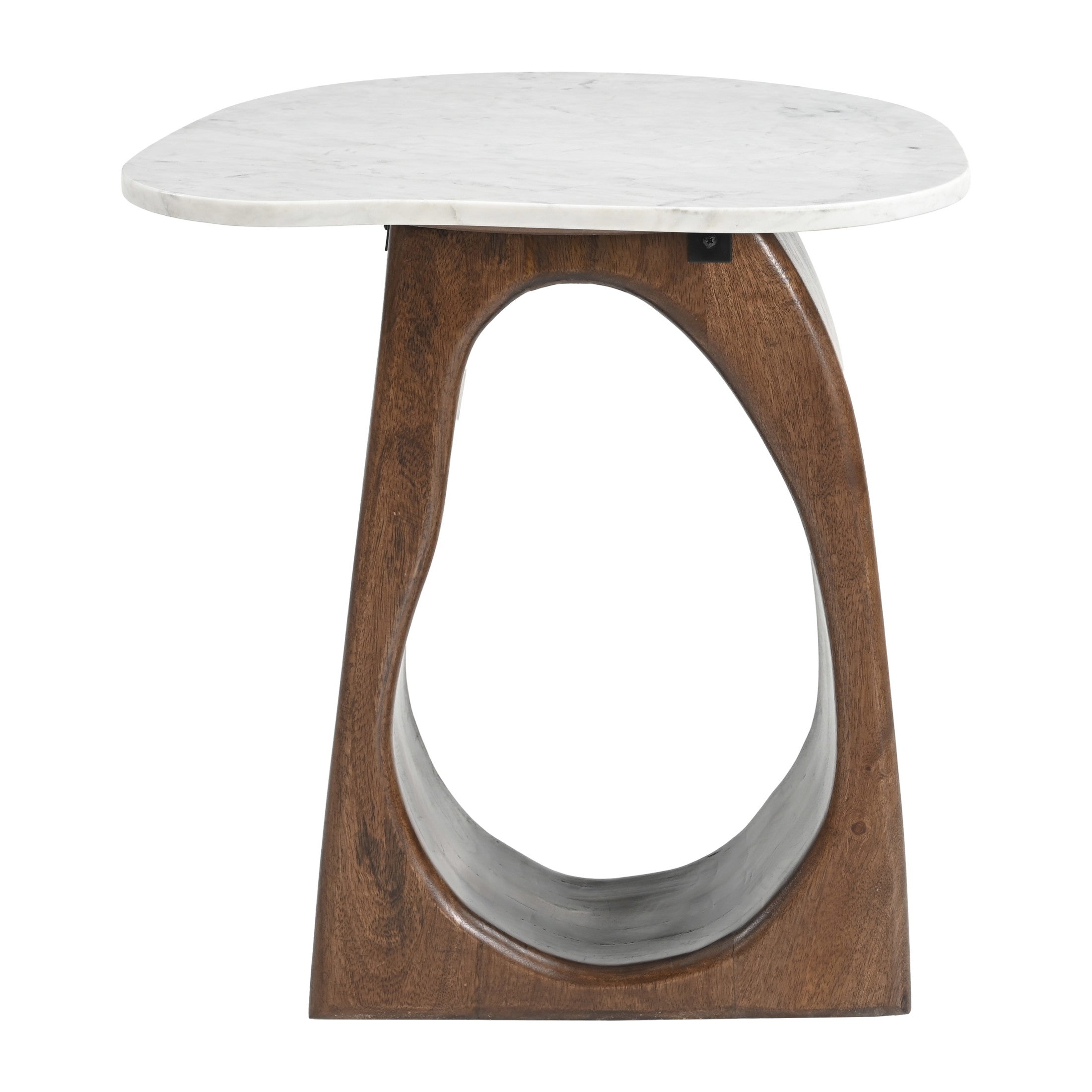 Vara Side Table White & Walnut