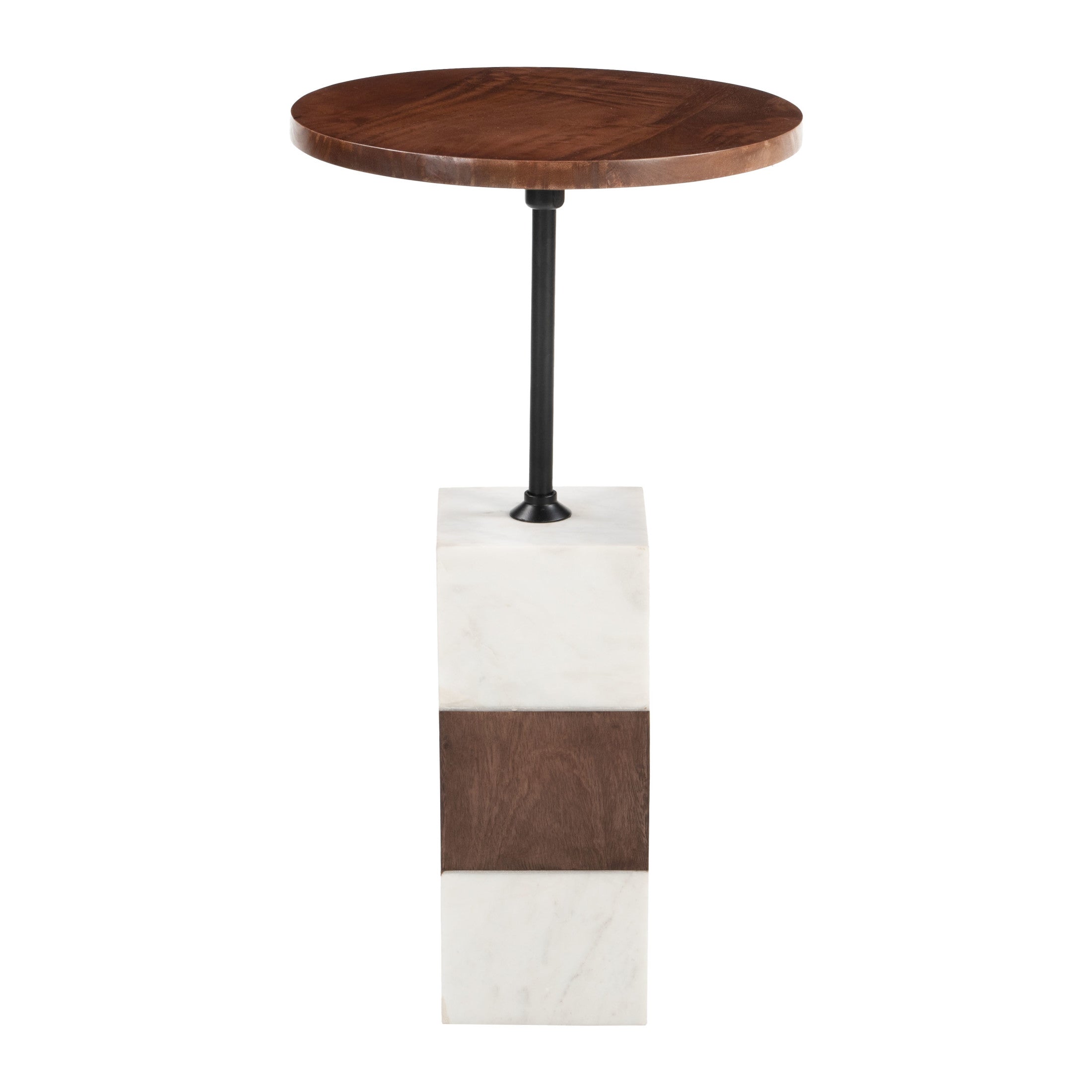 Stuk Side Table Brown & White