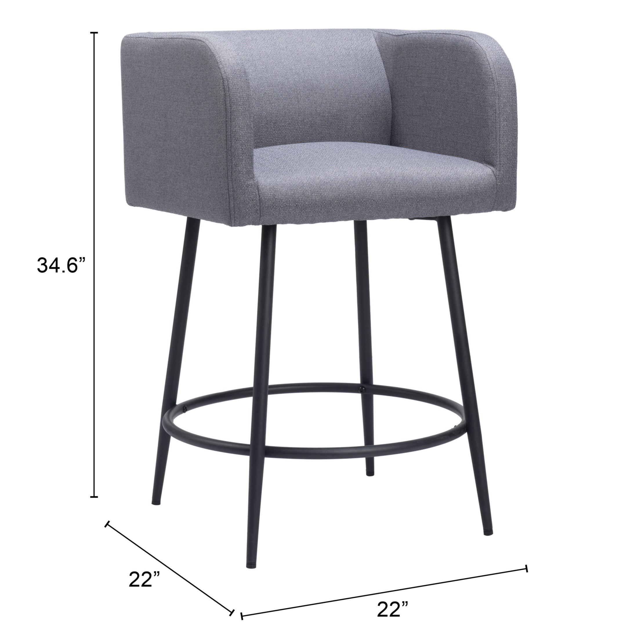 Horbat Counter Stool (Set of 2) Gray