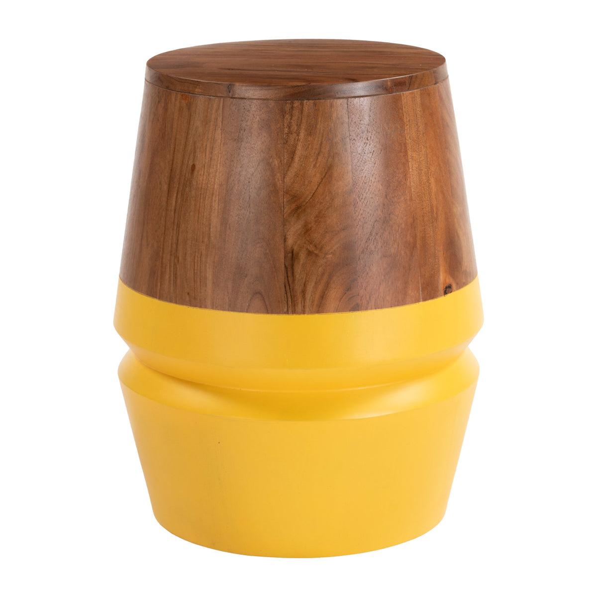 Tornos Side Table Walnut & Yellow