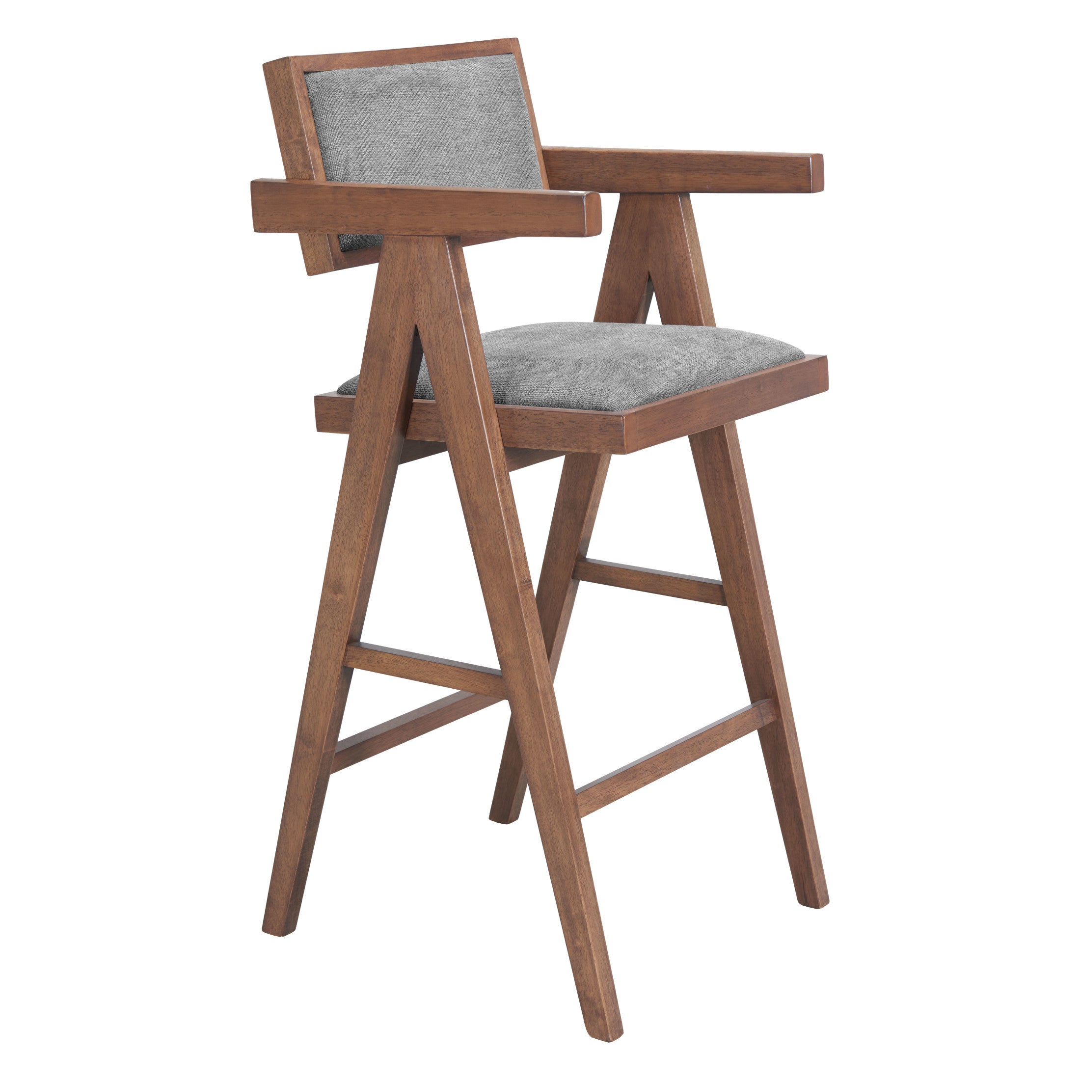 Delhi Barstool (Set of 2) Gray & Walnut