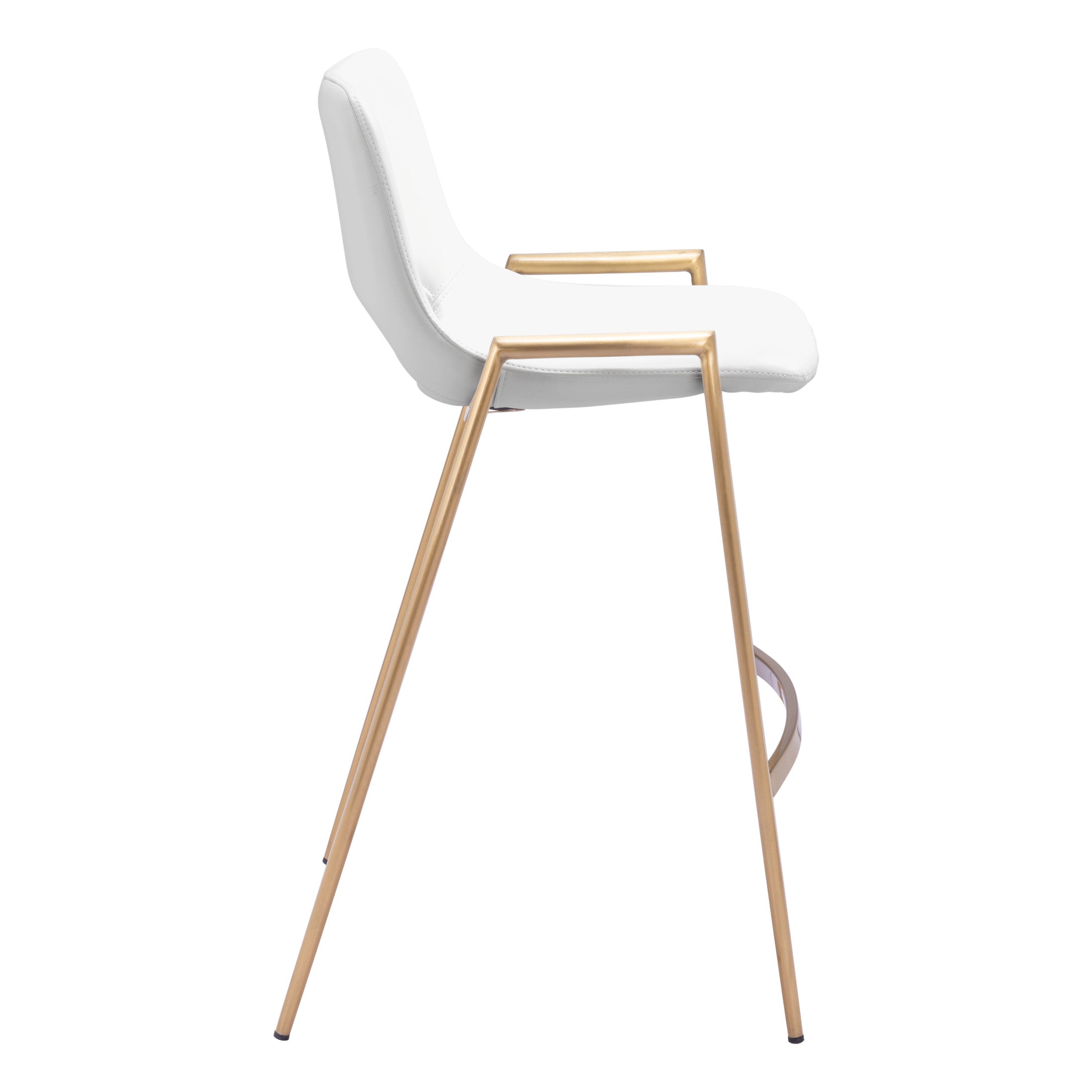 Desi Counter Stool (Set of 2) White & Gold