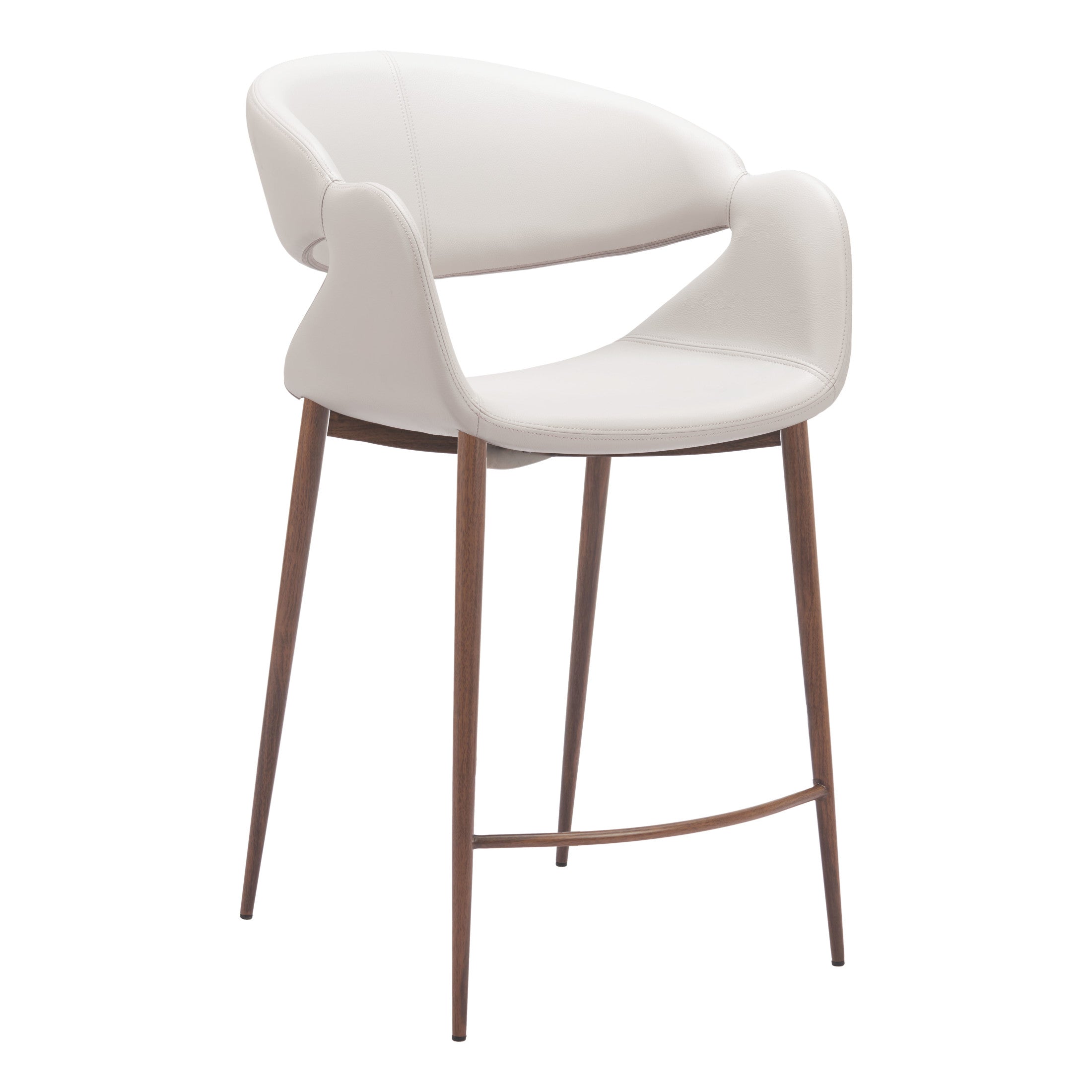 Limay Counter Stool Beige & Walnut