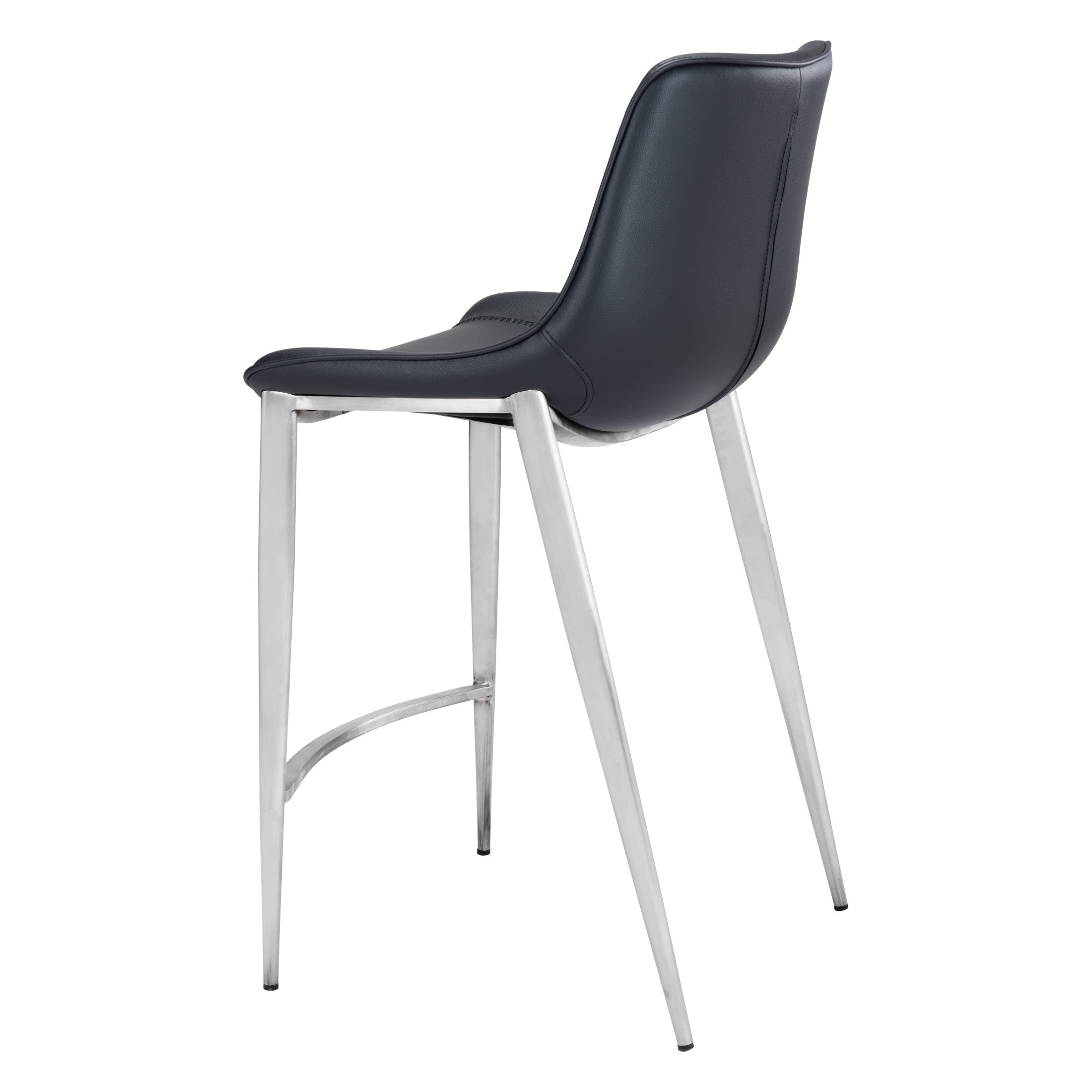 Magnus Counter Stool (Set of 2) Black & Silver