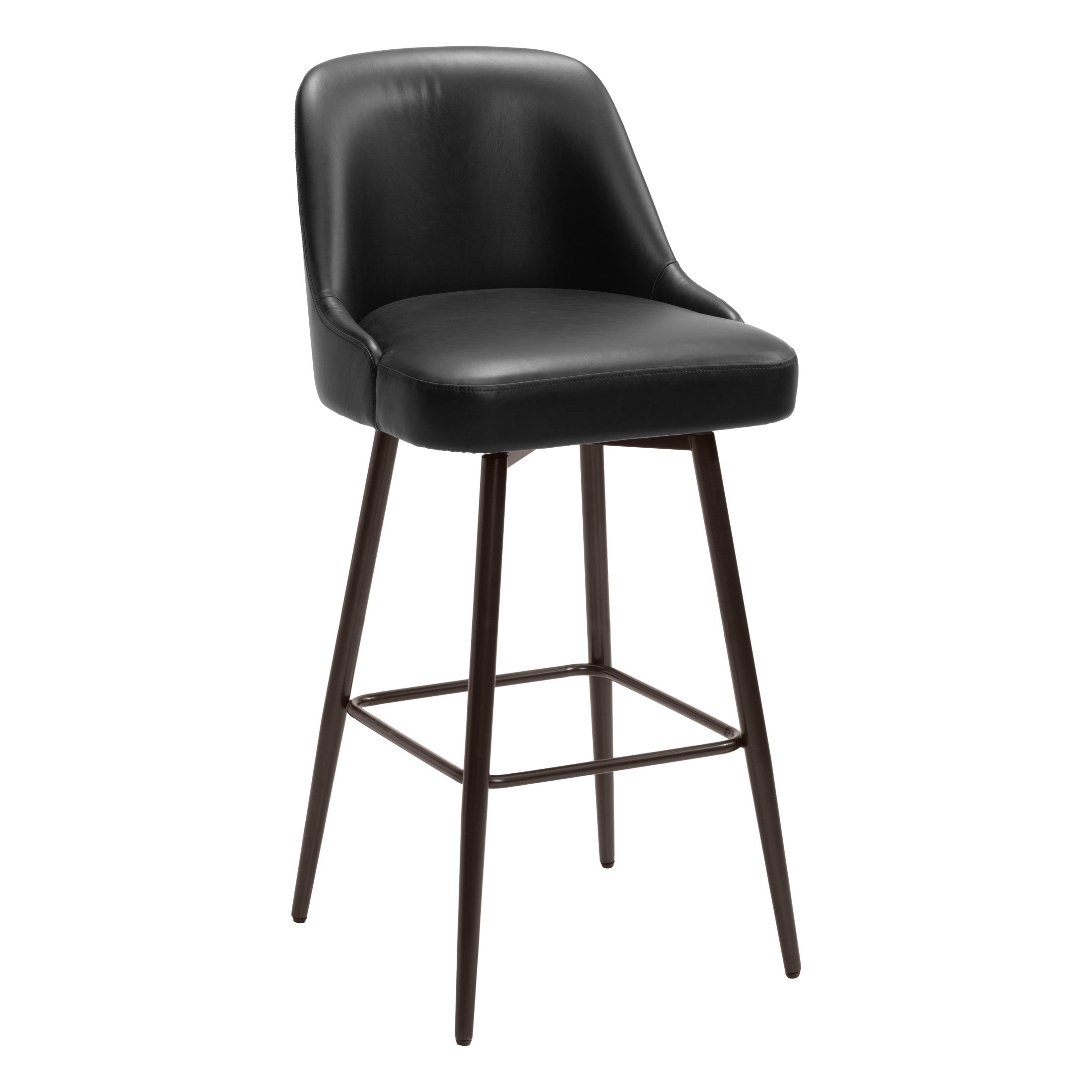 Keppel Swivel Barstool Black & Bronze
