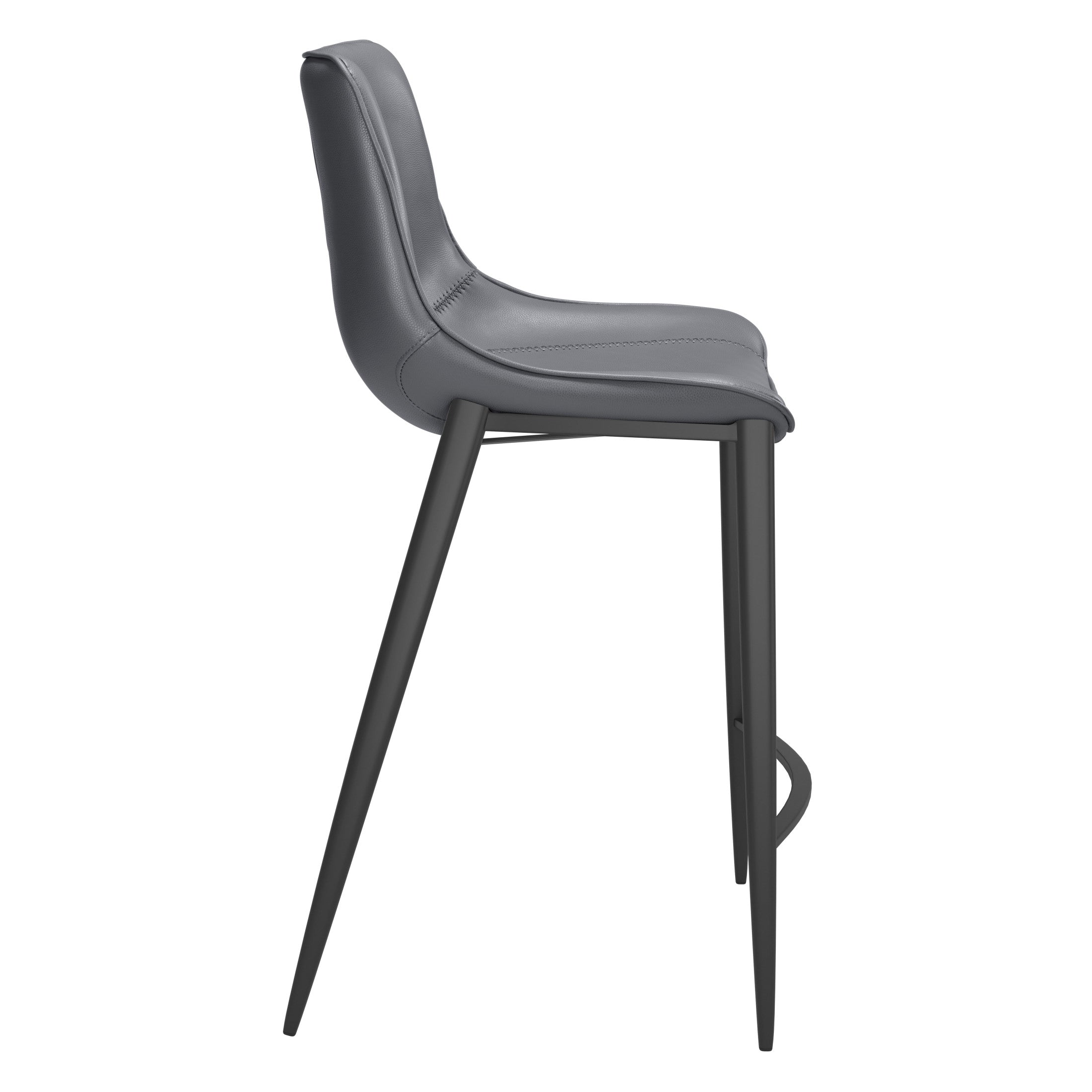 Magnus Counter Stool (Set of 2) Dark Gray & Black