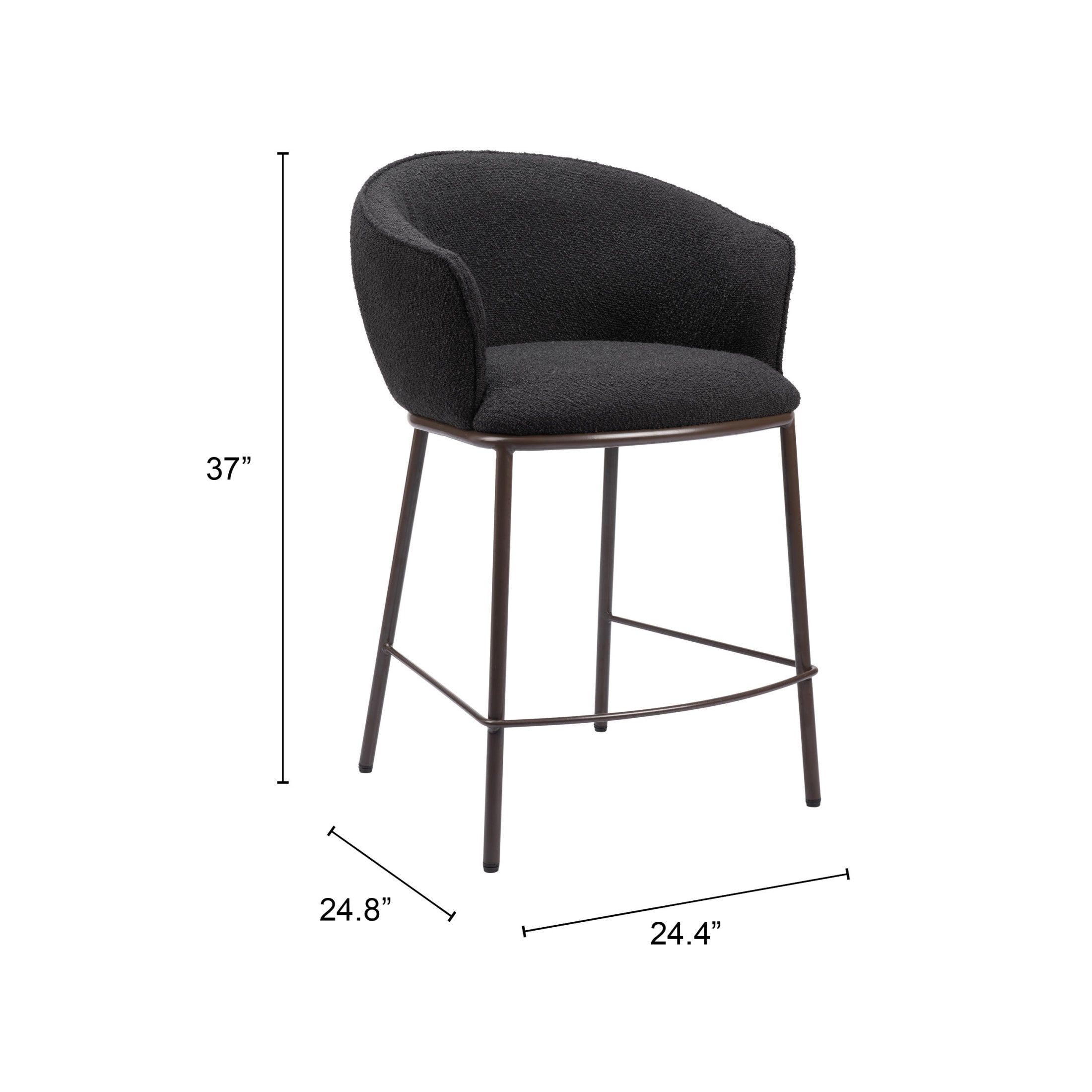 Essen Counter Stool Black & Bronze
