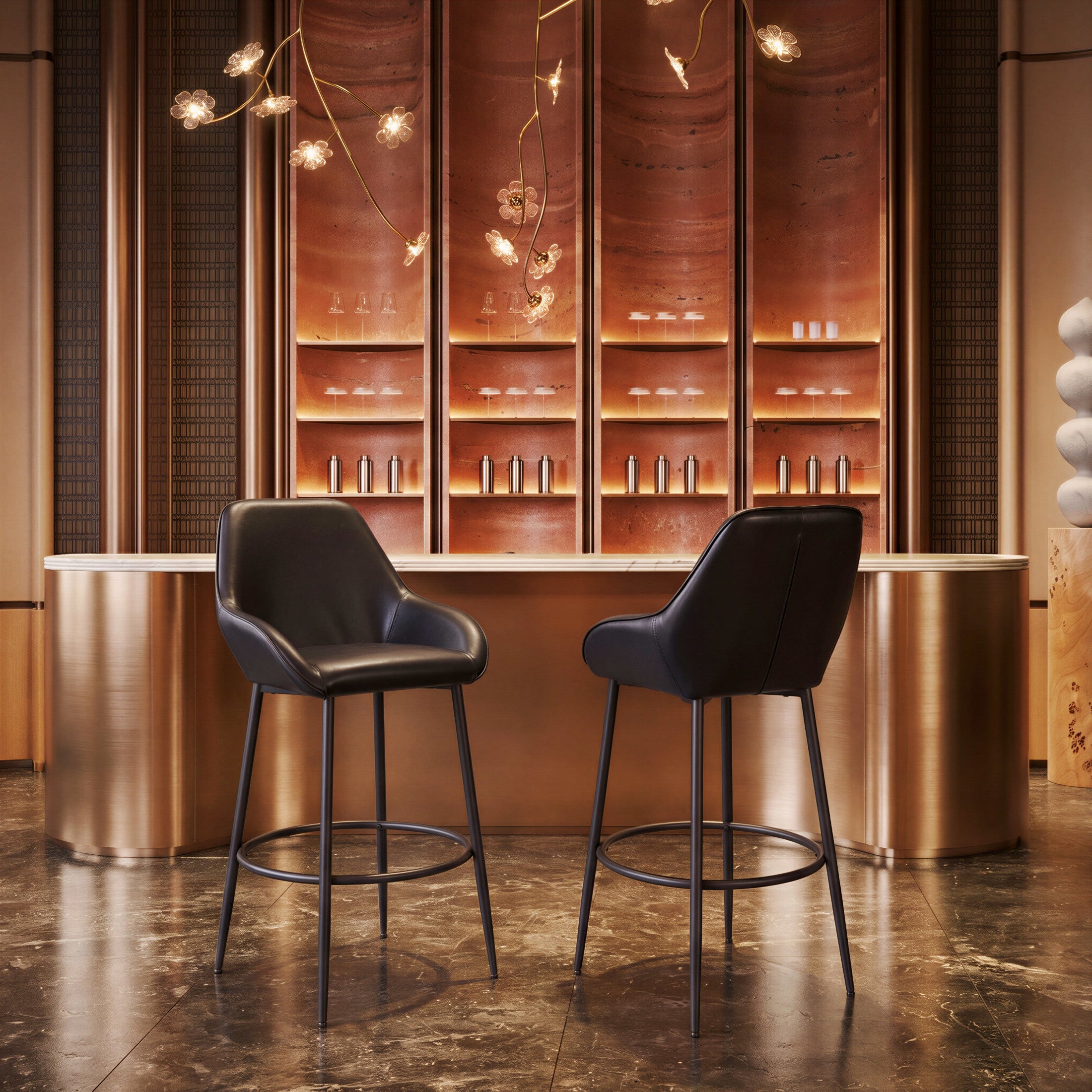 Vila Barstool (Set of 2) Black