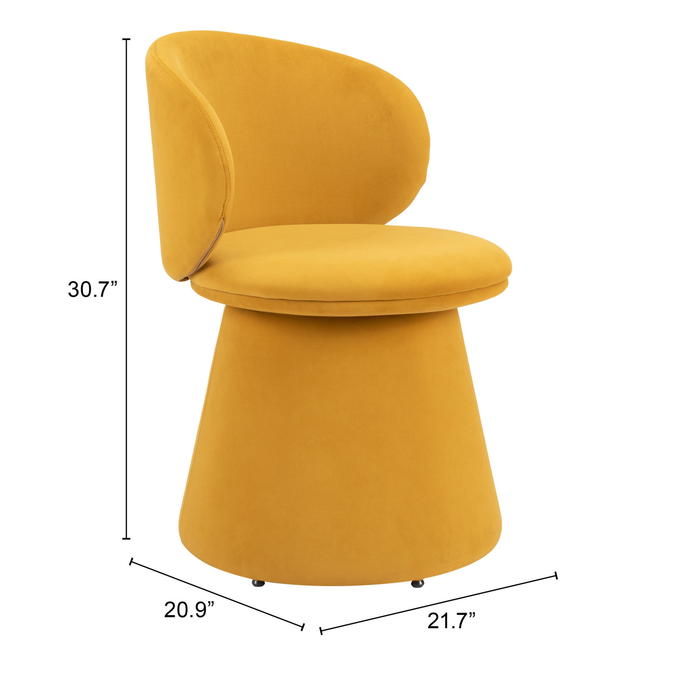 Oblic Swivel Dining Chair Orange