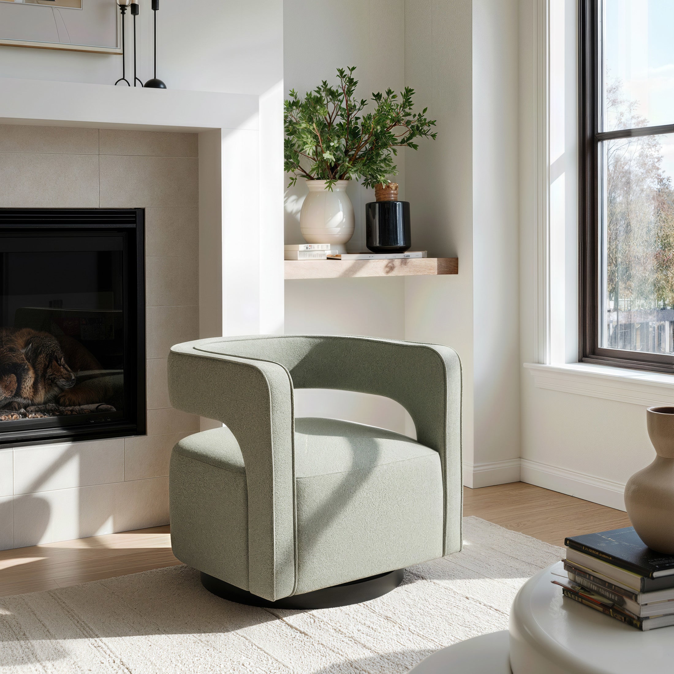 Turku Swivel Chair Sage Green