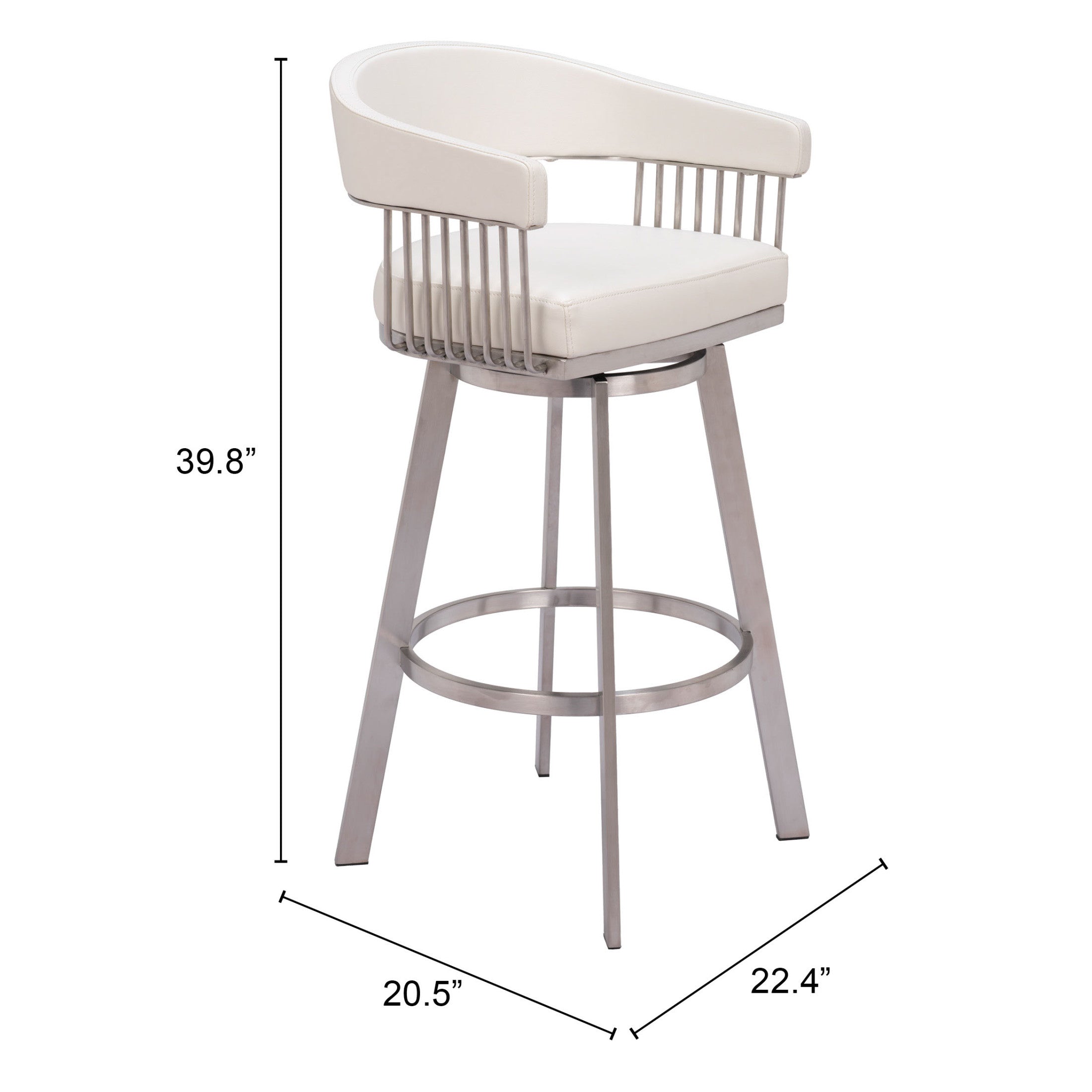 Bantry Swivel Barstool White