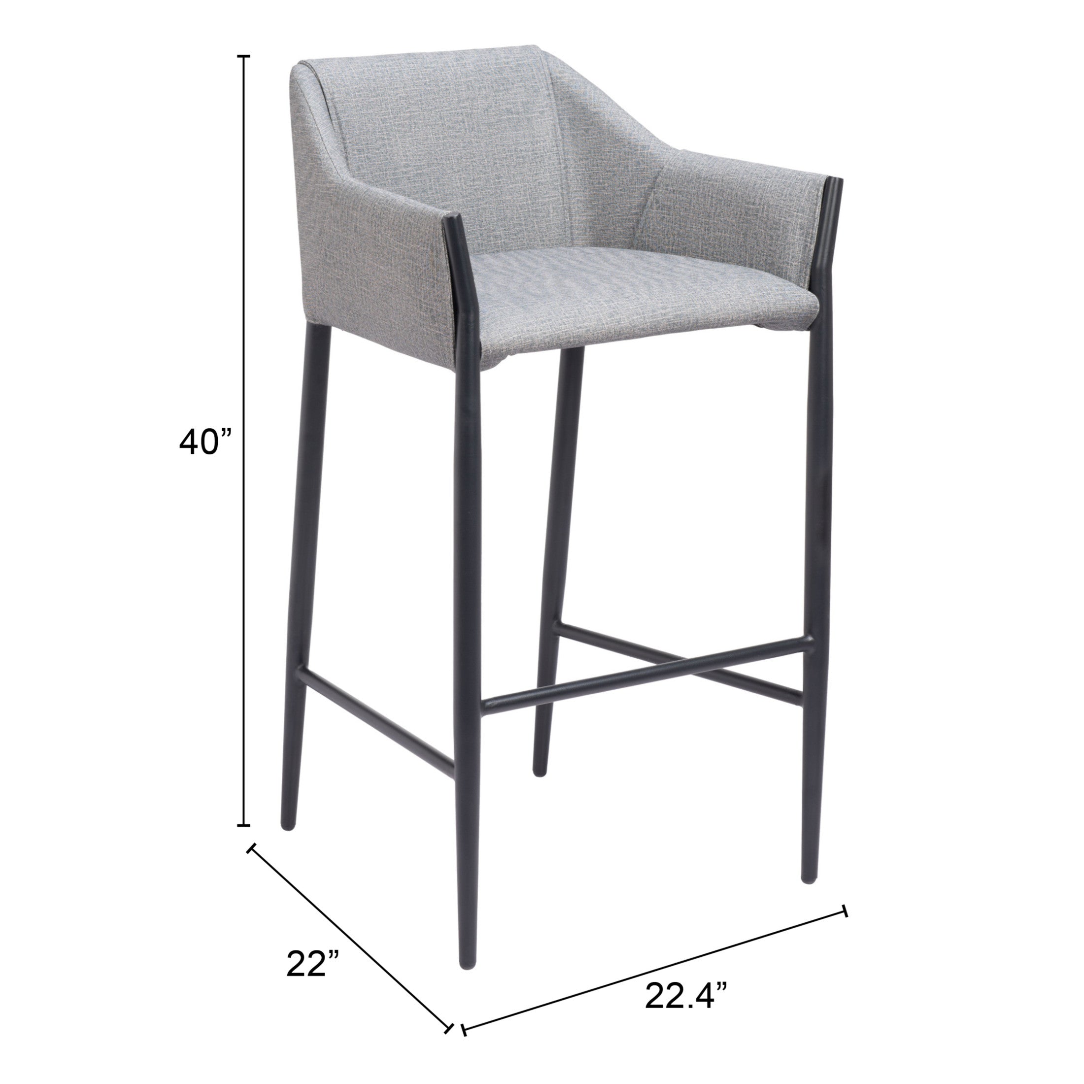 Andover Barstool Slate Gray