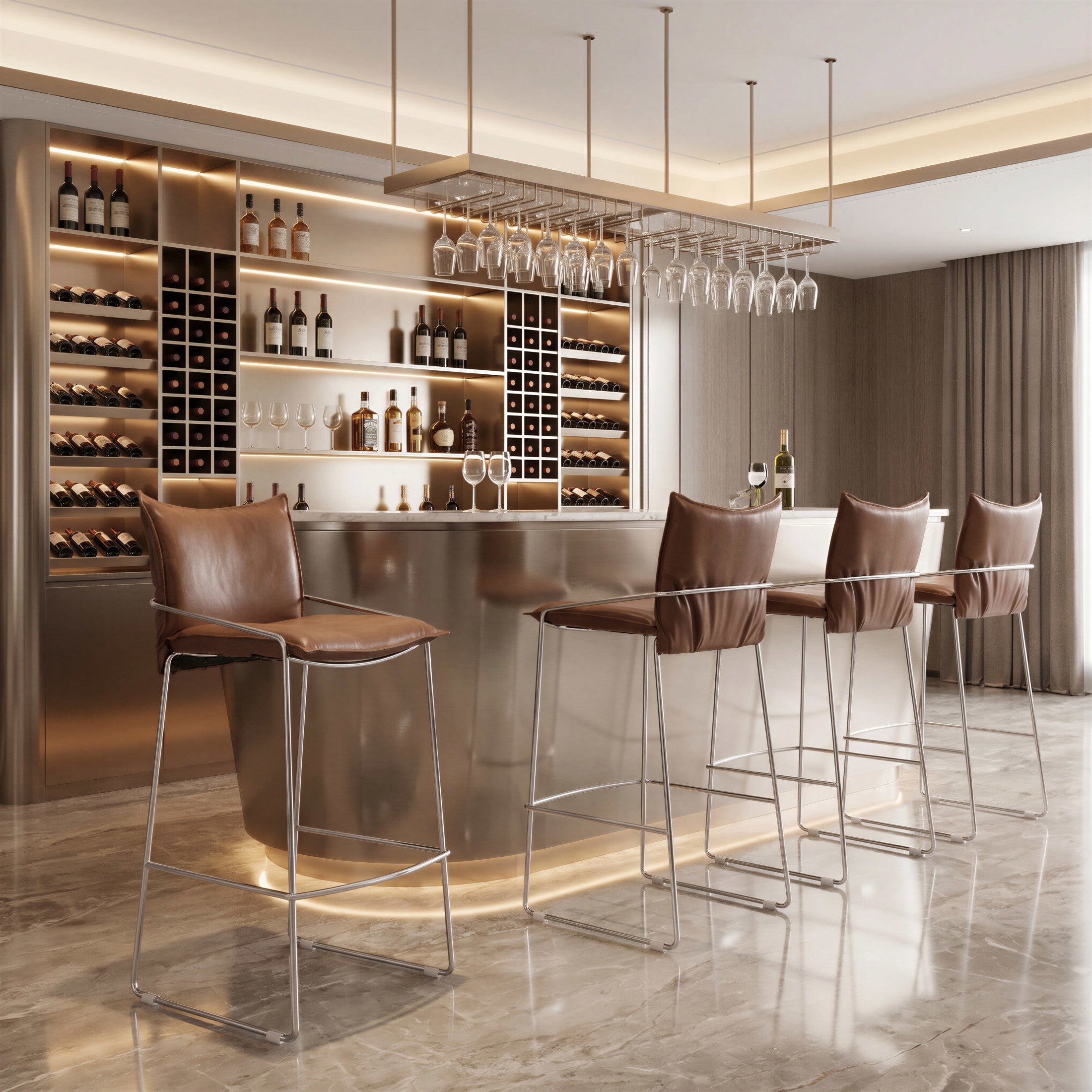 Pola Barstool Brown
