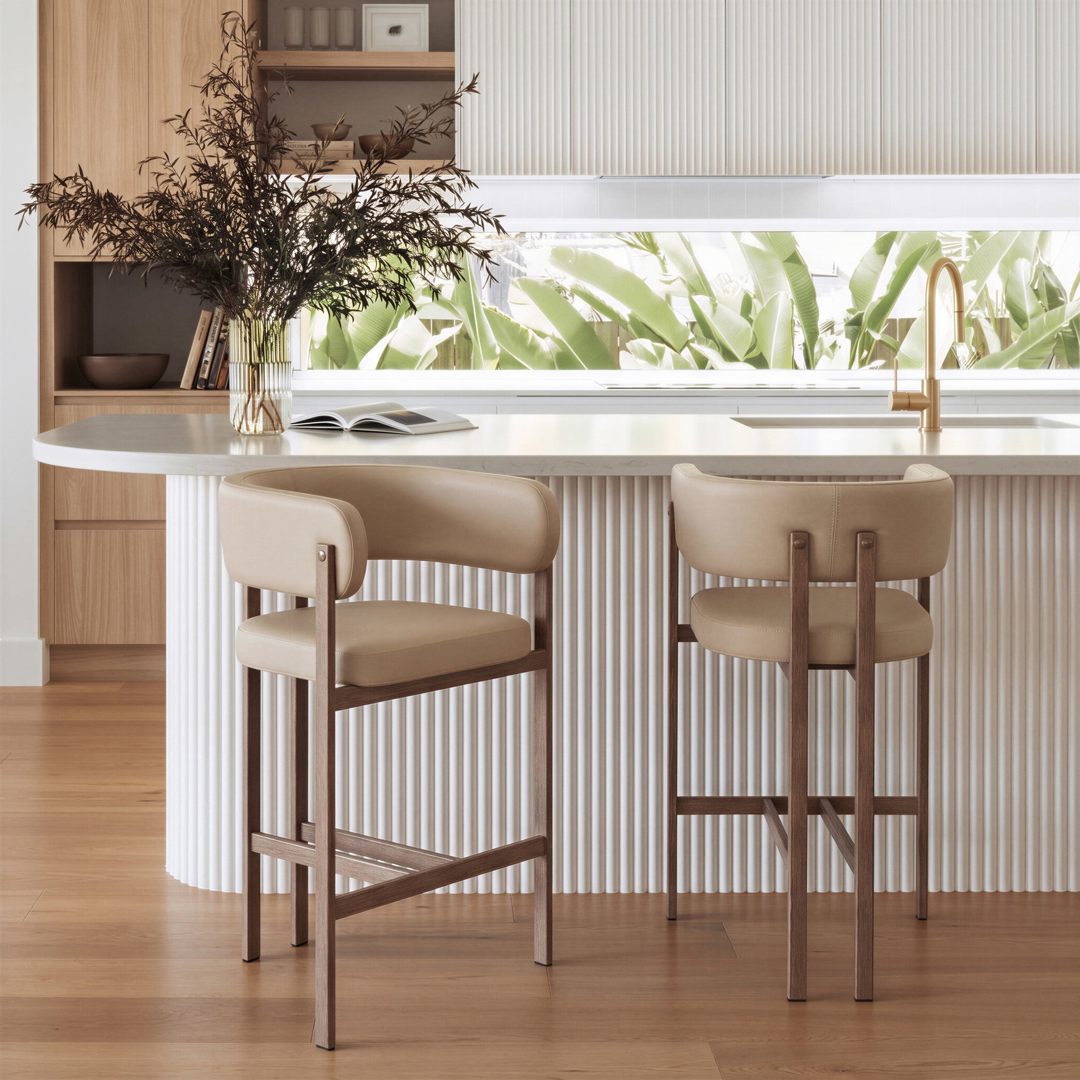 Ruge Counter Stool (Set of 2) Beige