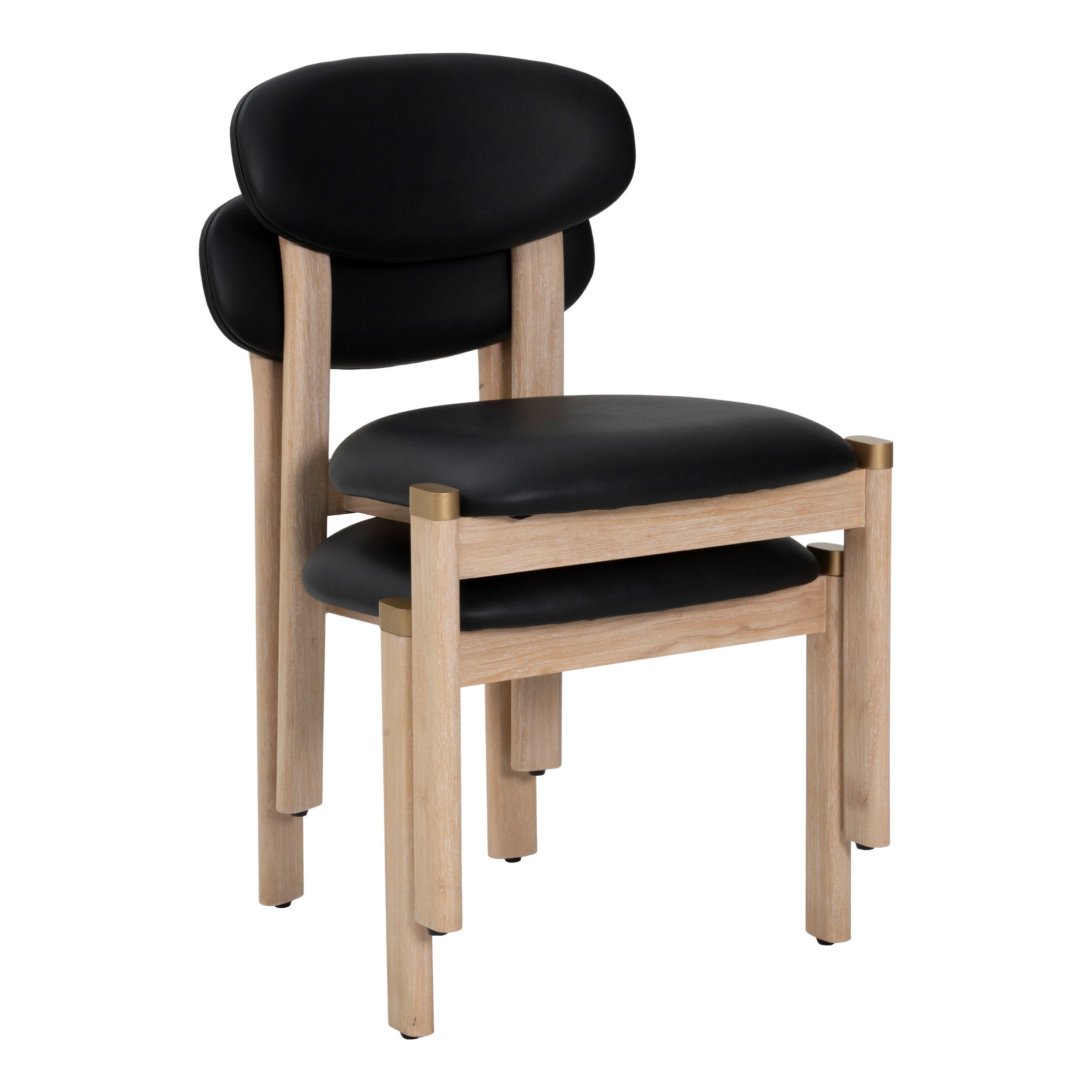 Rilou Dining Chair (Set of 2) Black & Natural