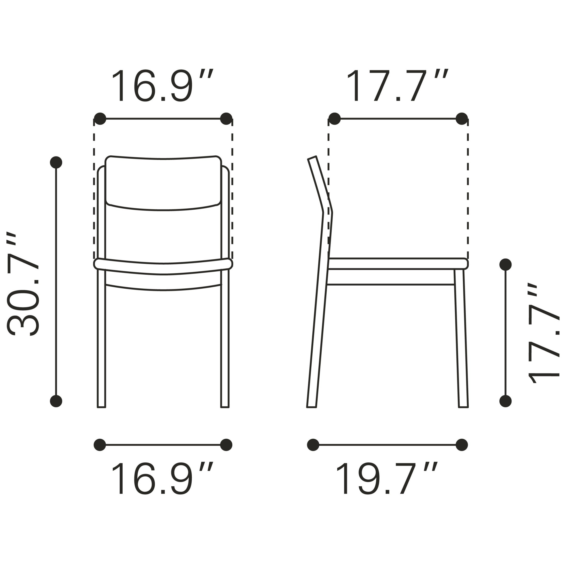 Desdamona Dining Chair (Set of 2) Gray & Black