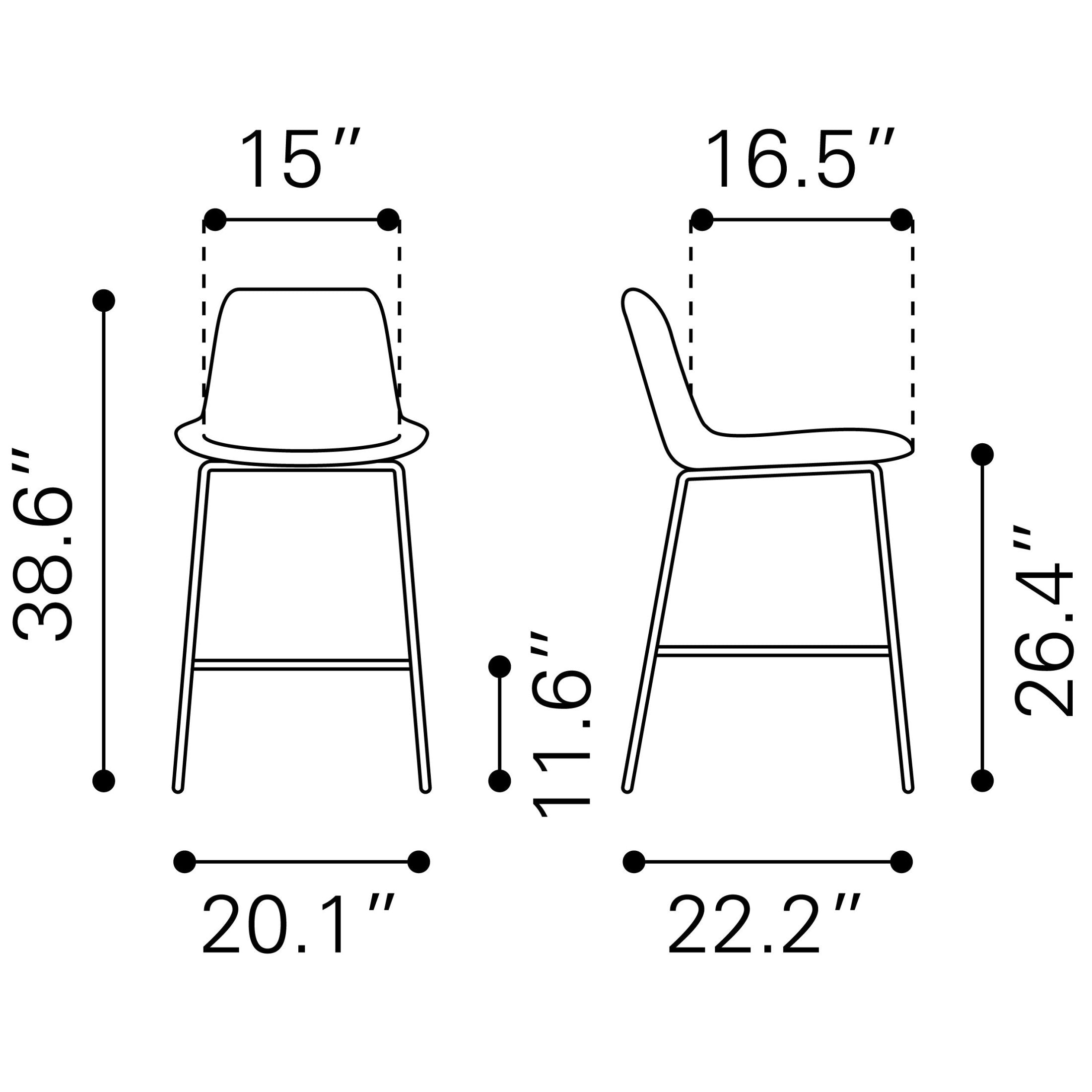 Byron Counter Stool Gray