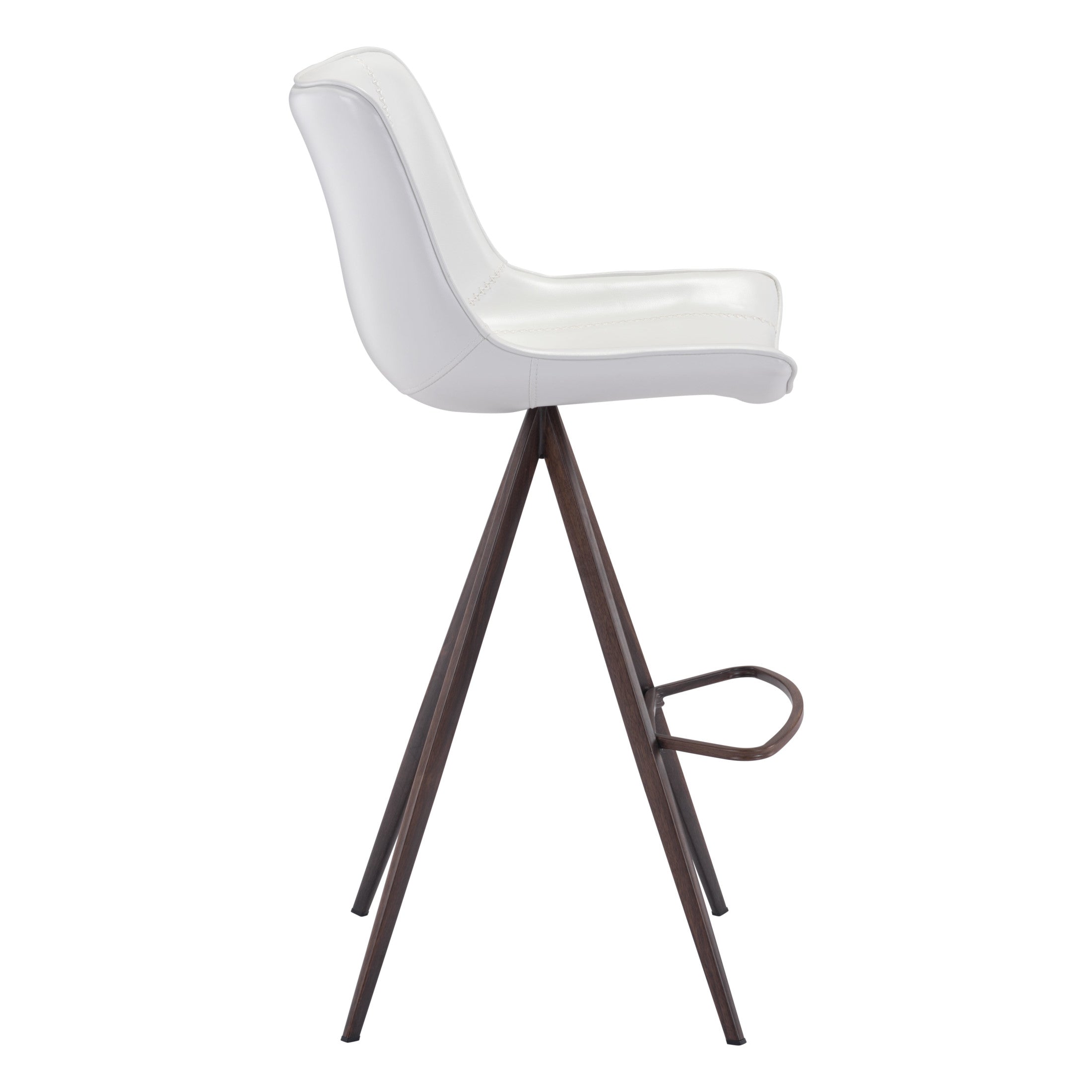Aki Barstool (Set of 2) White & Walnut