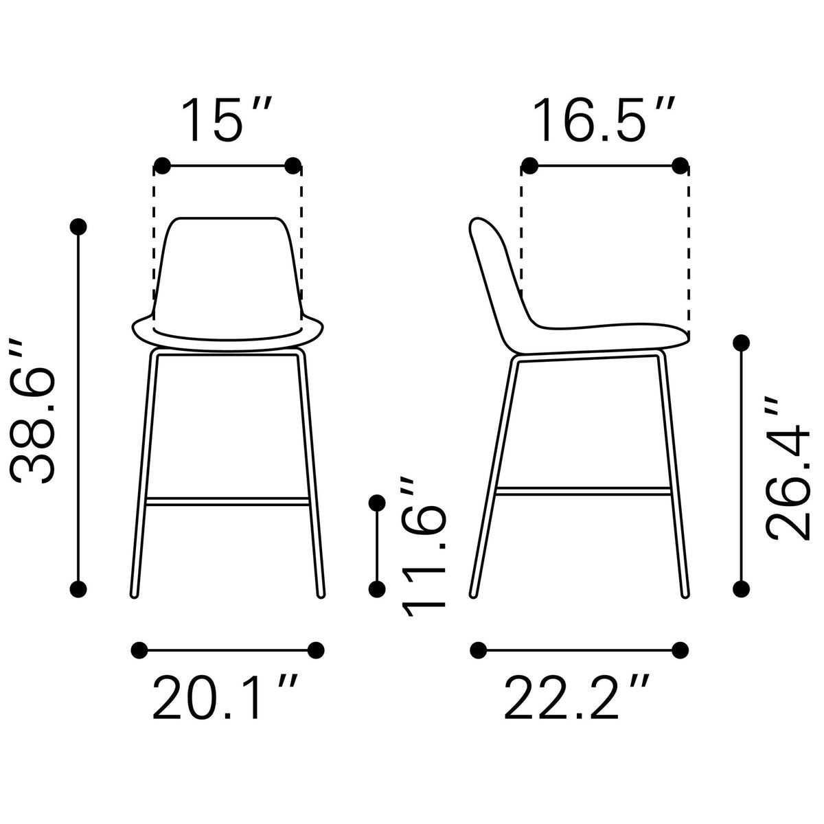 Byron Counter Stool White