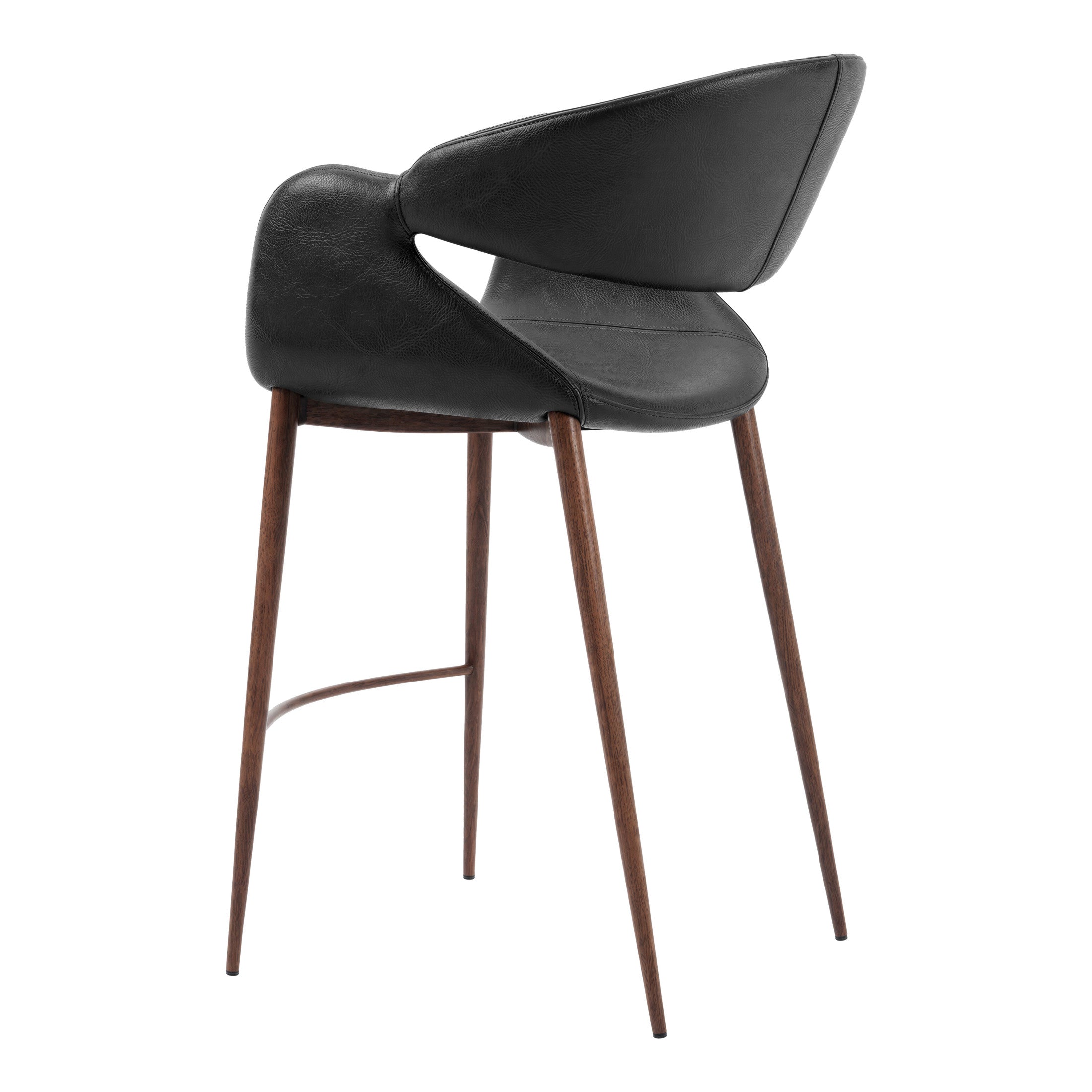 Limay Counter Stool Black & Walnut