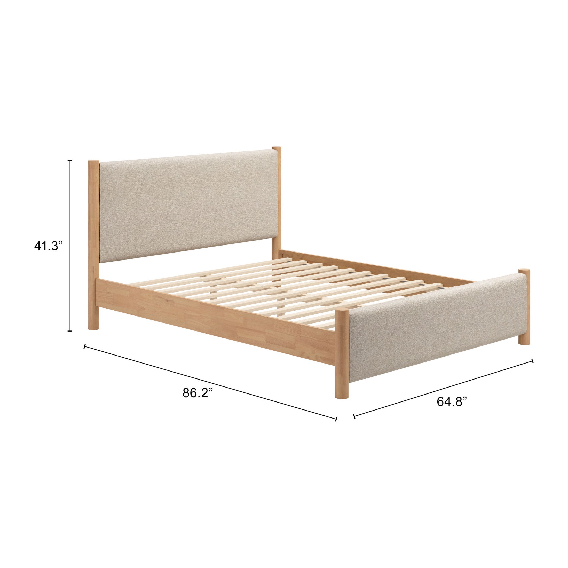 Hadi Queen Bed Beige & Natural