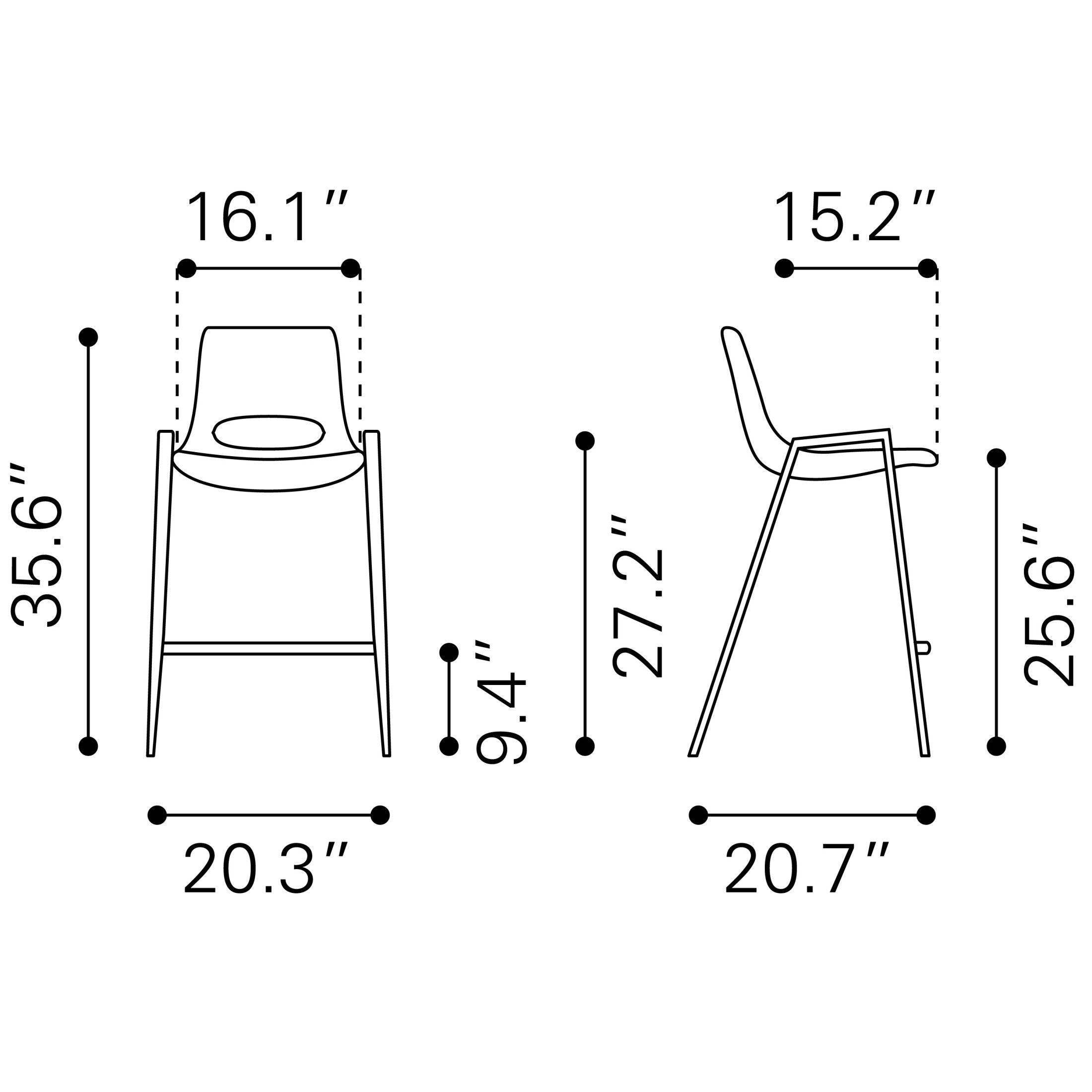 Desi Counter Stool (Set of 2) Azure Gray