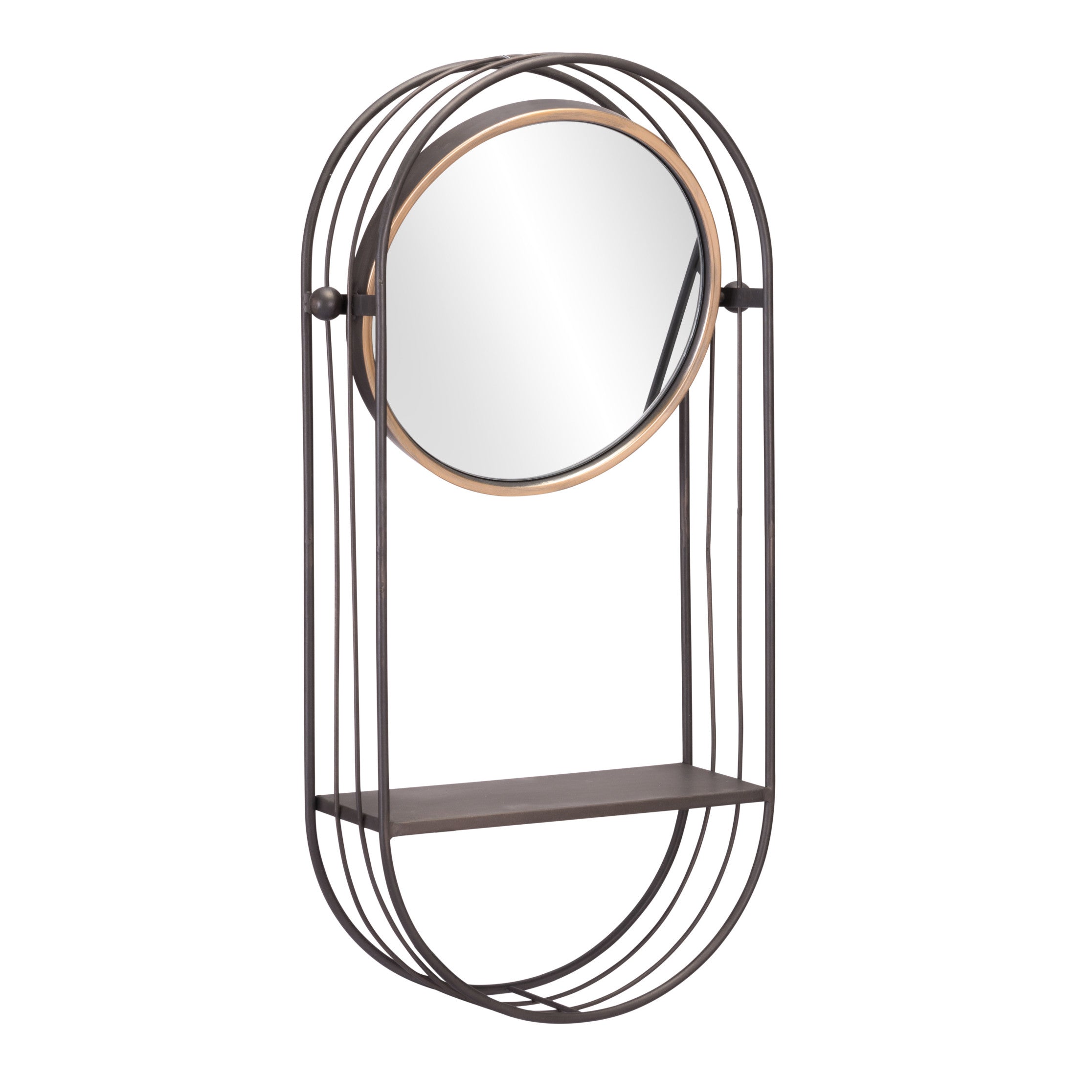 Saroni Mirror Shelf Antique Gray