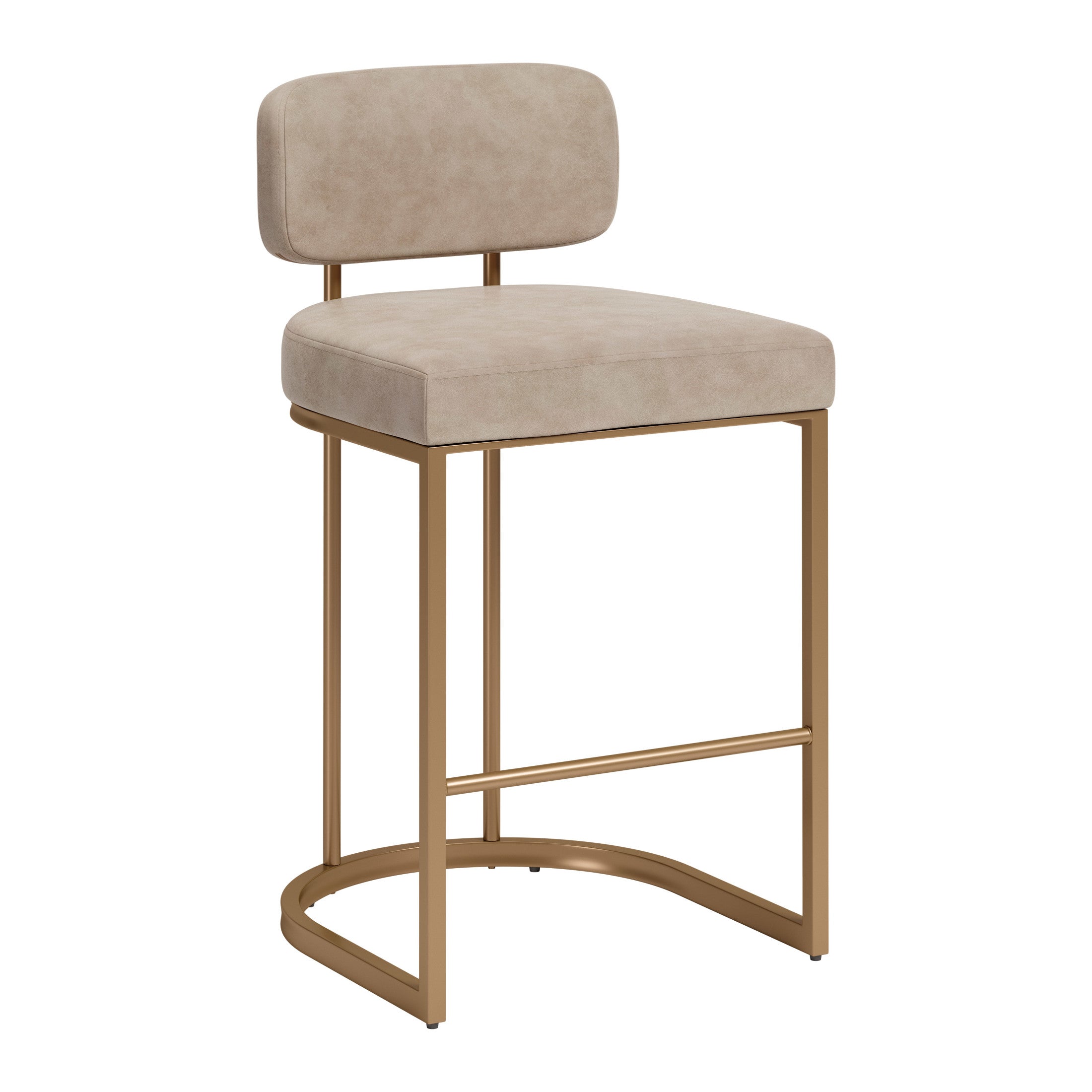 Velar Counter Stool (Set of 2) Beige & Bronze