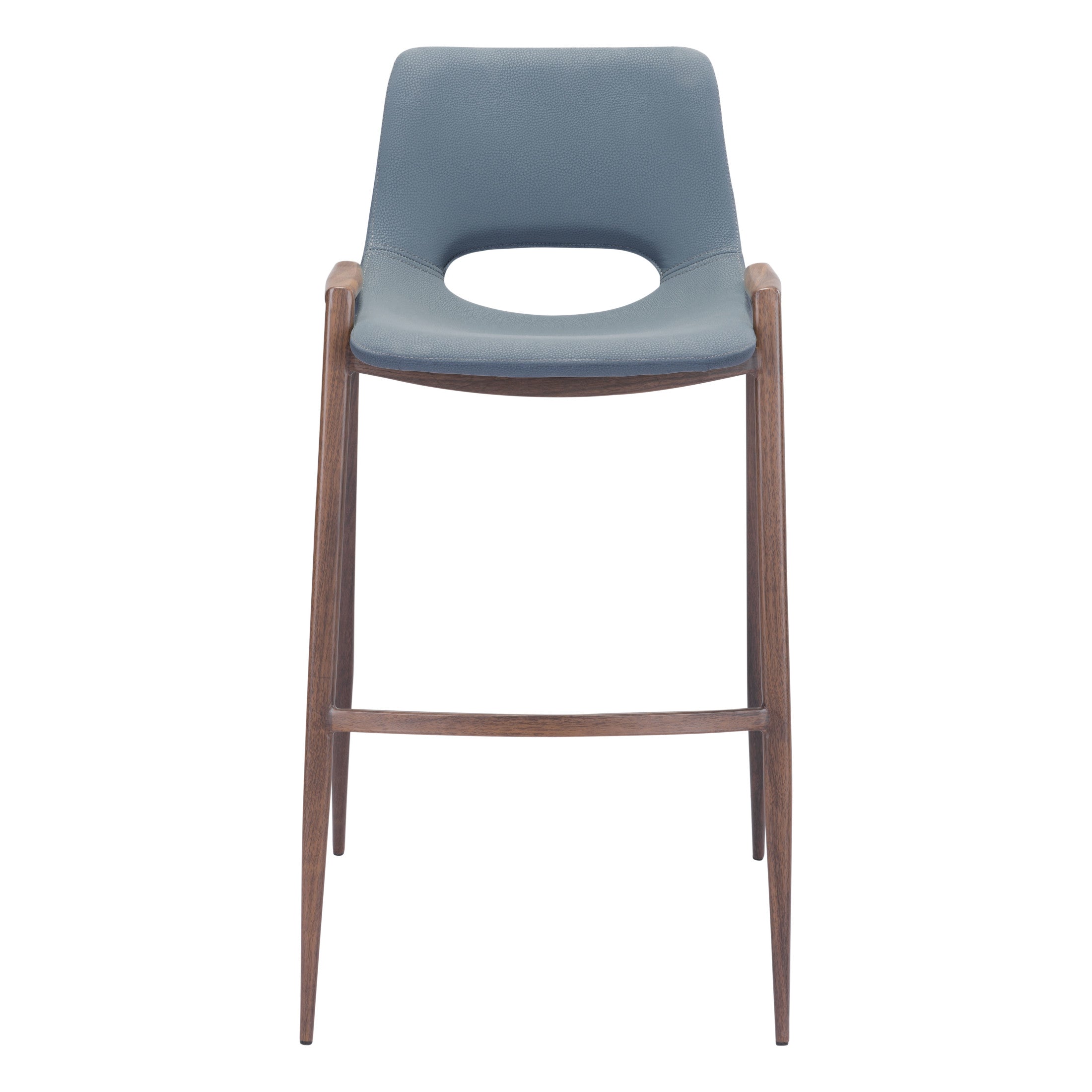 Desi Barstool (Set of 2) Azure Gray & Walnut