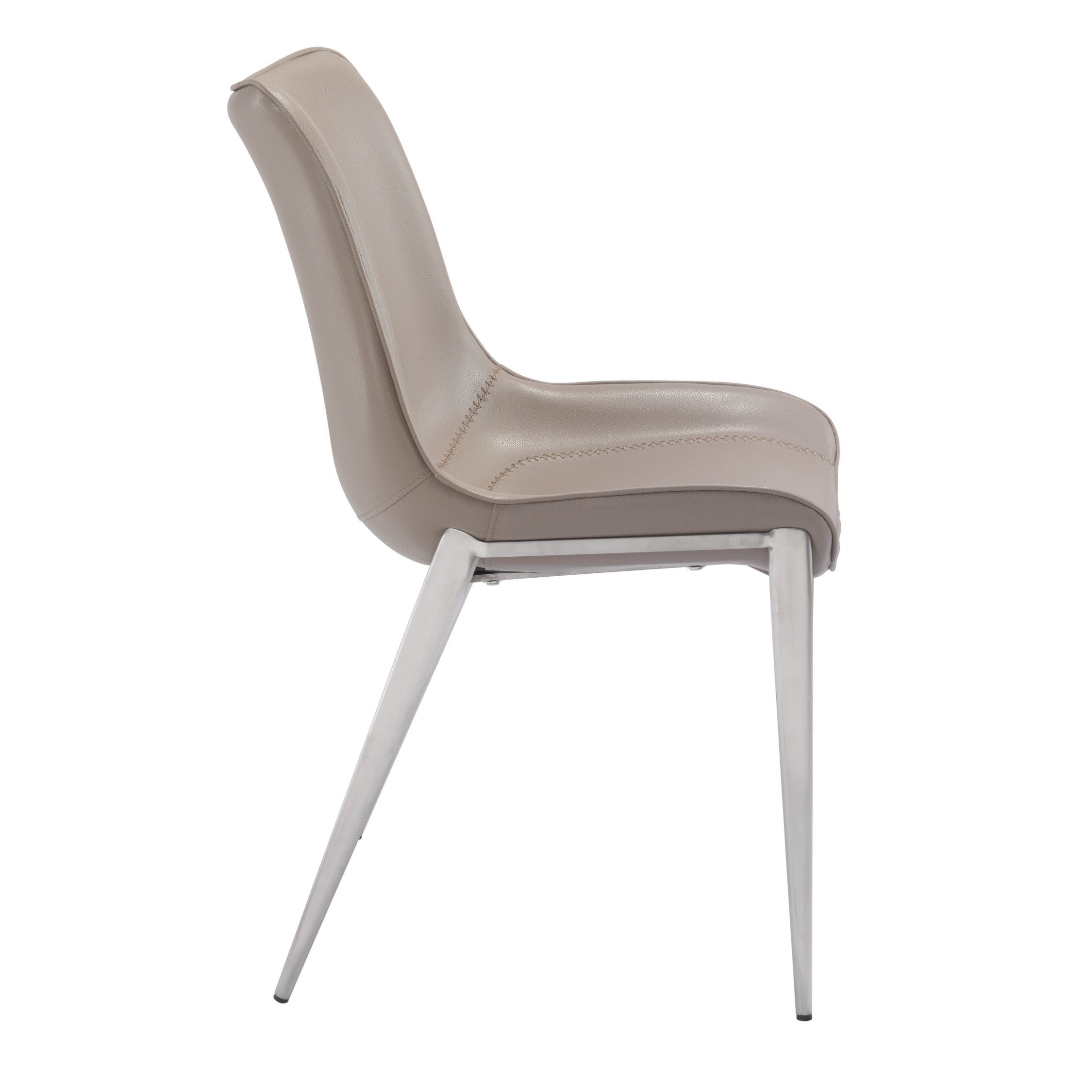 Magnus Dining Chair (Set of 2) Brown & Silver