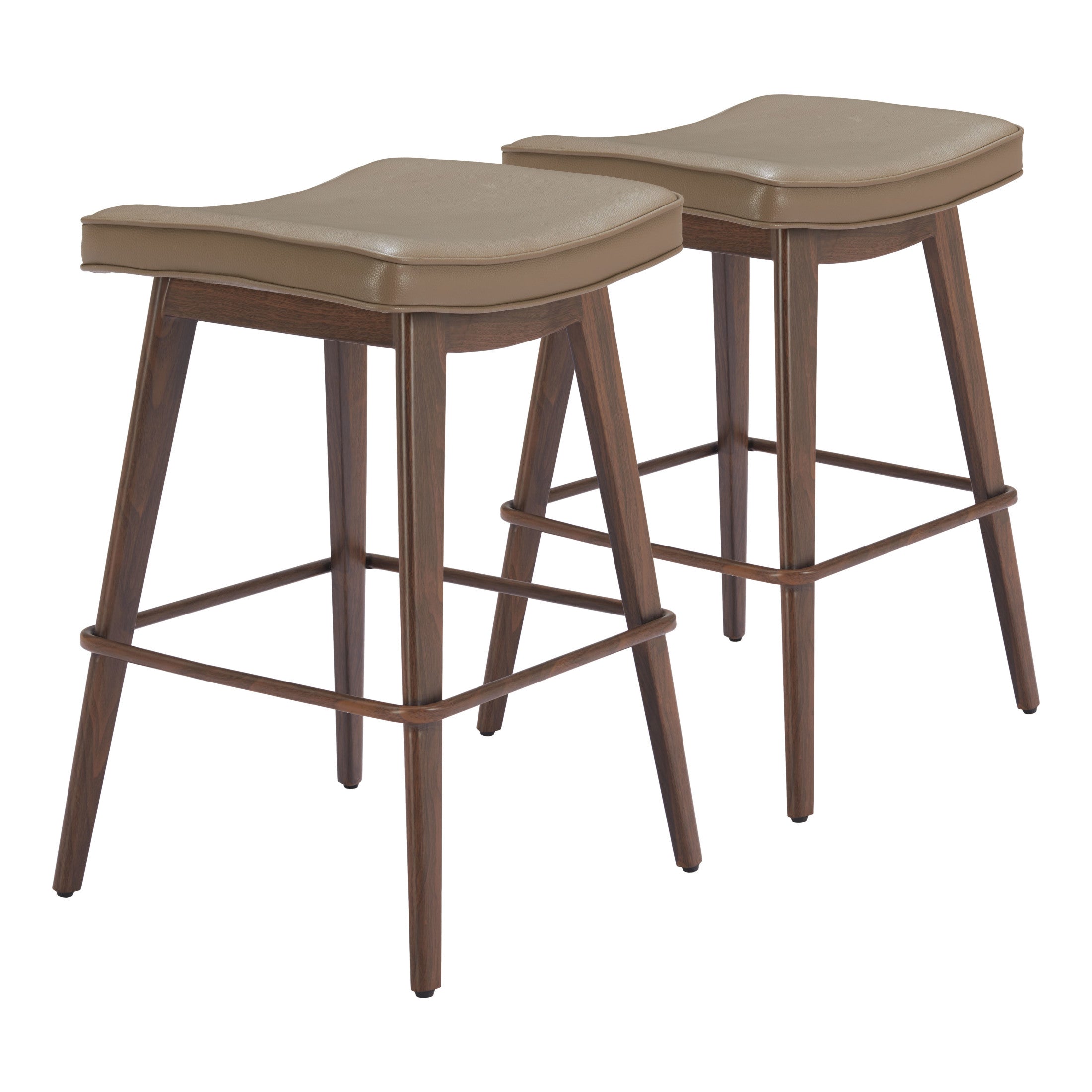 Divat Barstool (Set of 2) Taupe & Walnut