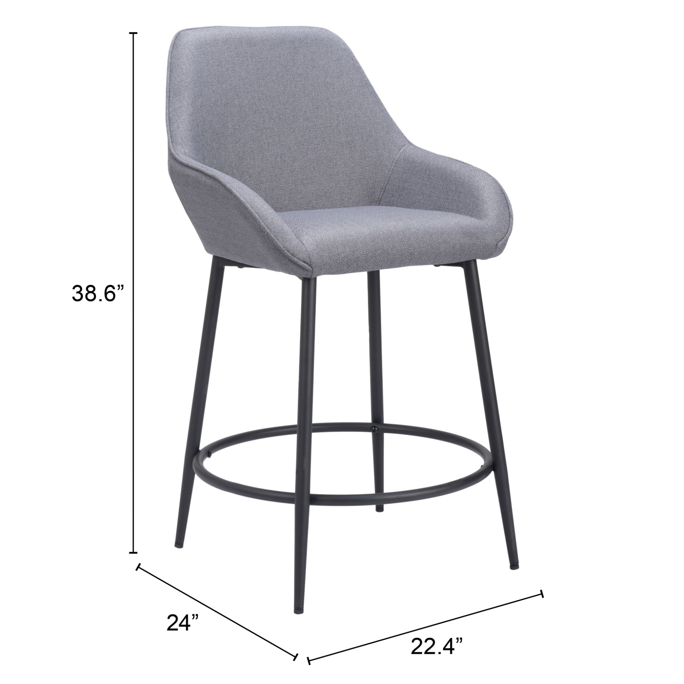 Vila Counter Stool (Set of 2) Gray