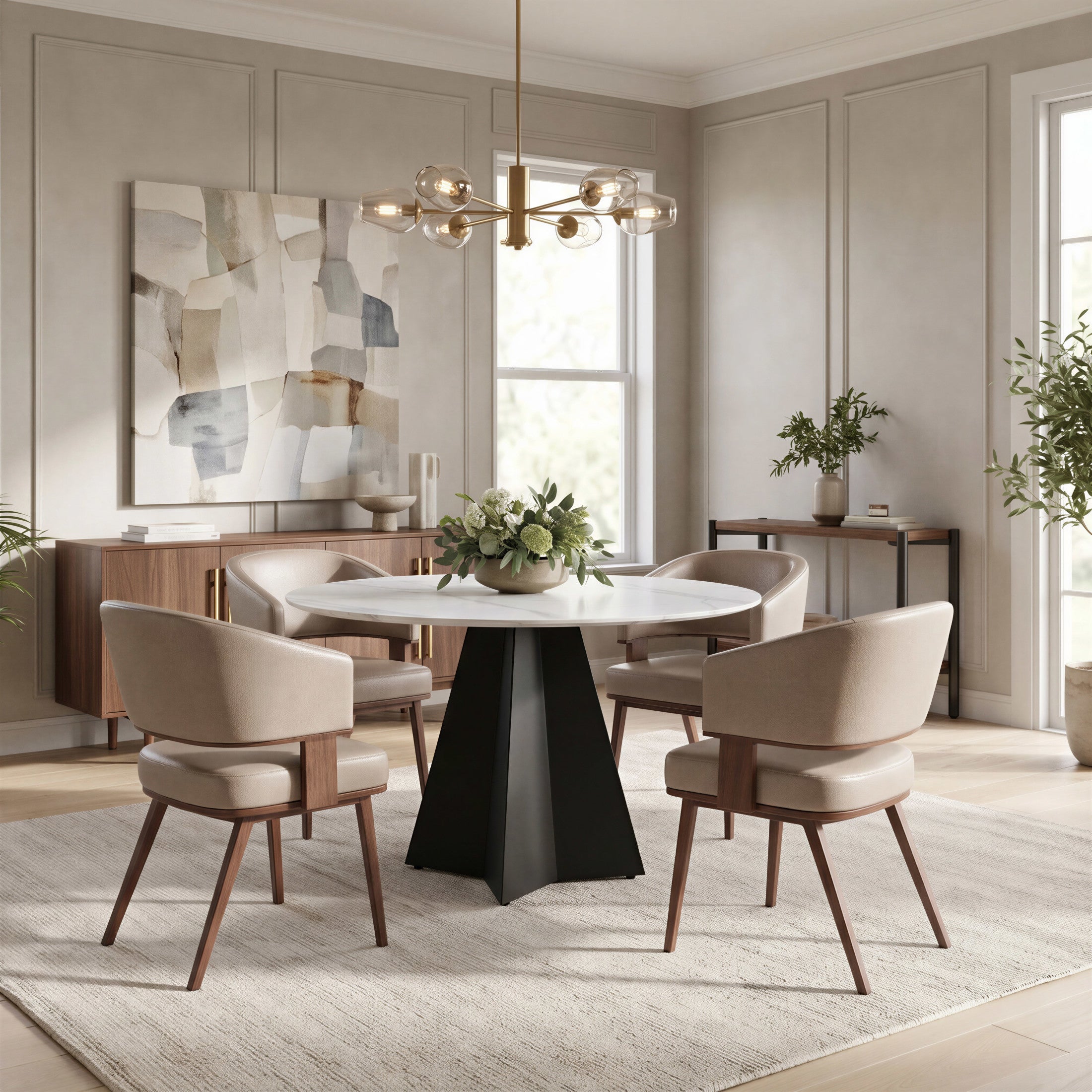 Poise Dining Chair Brown & Walnut