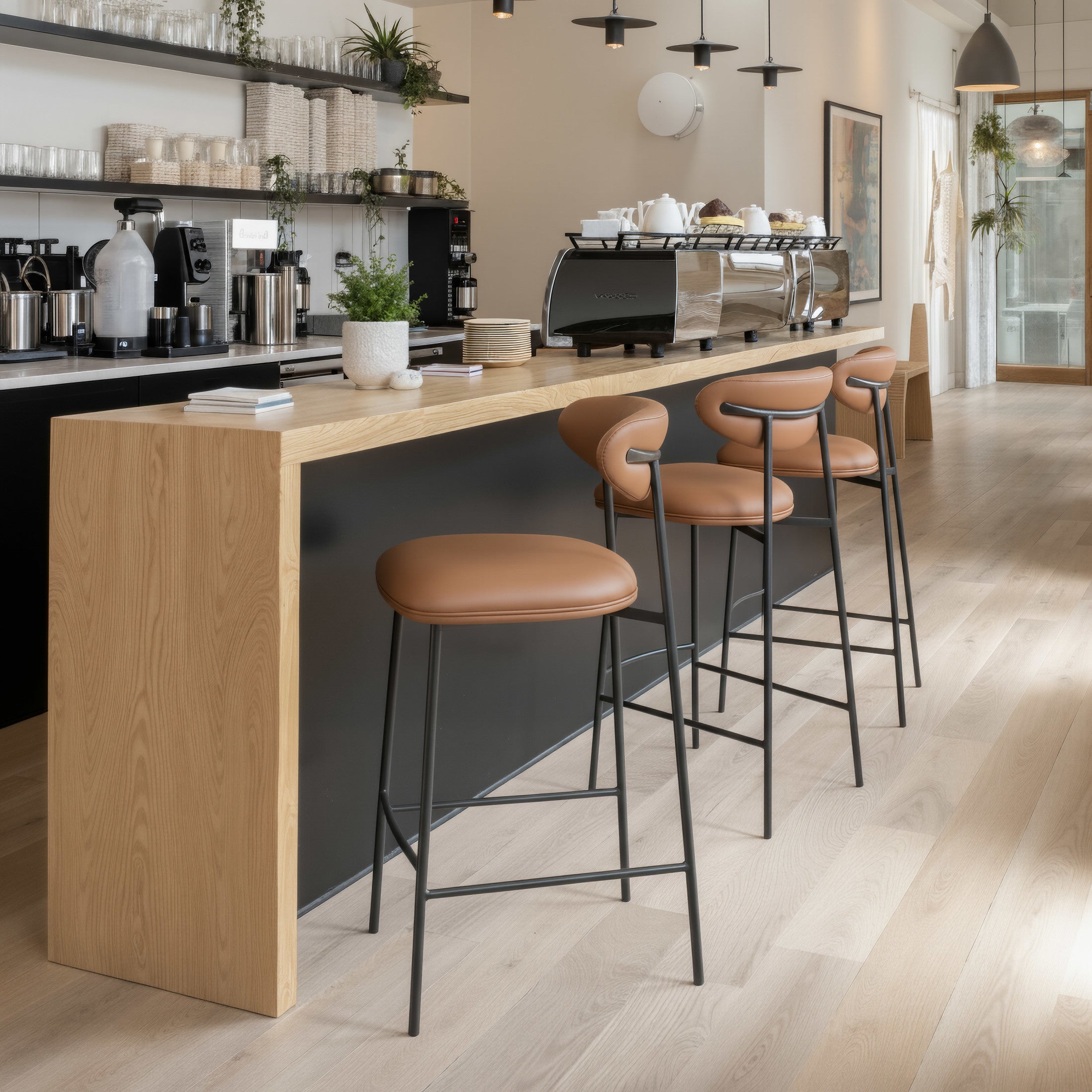 Rorun Barstool (Set of 2) Brown