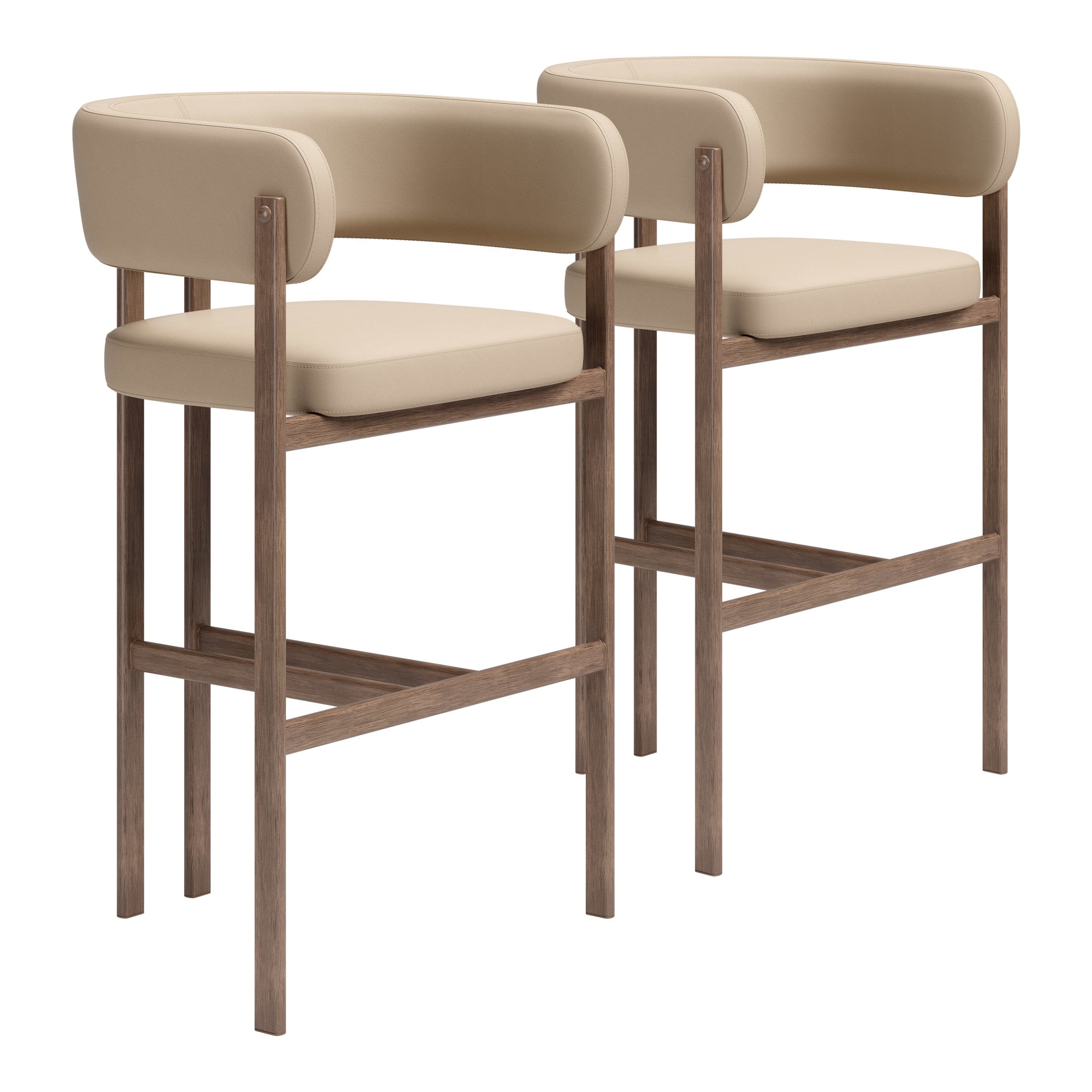 Ruge Barstool (Set of 2) Beige