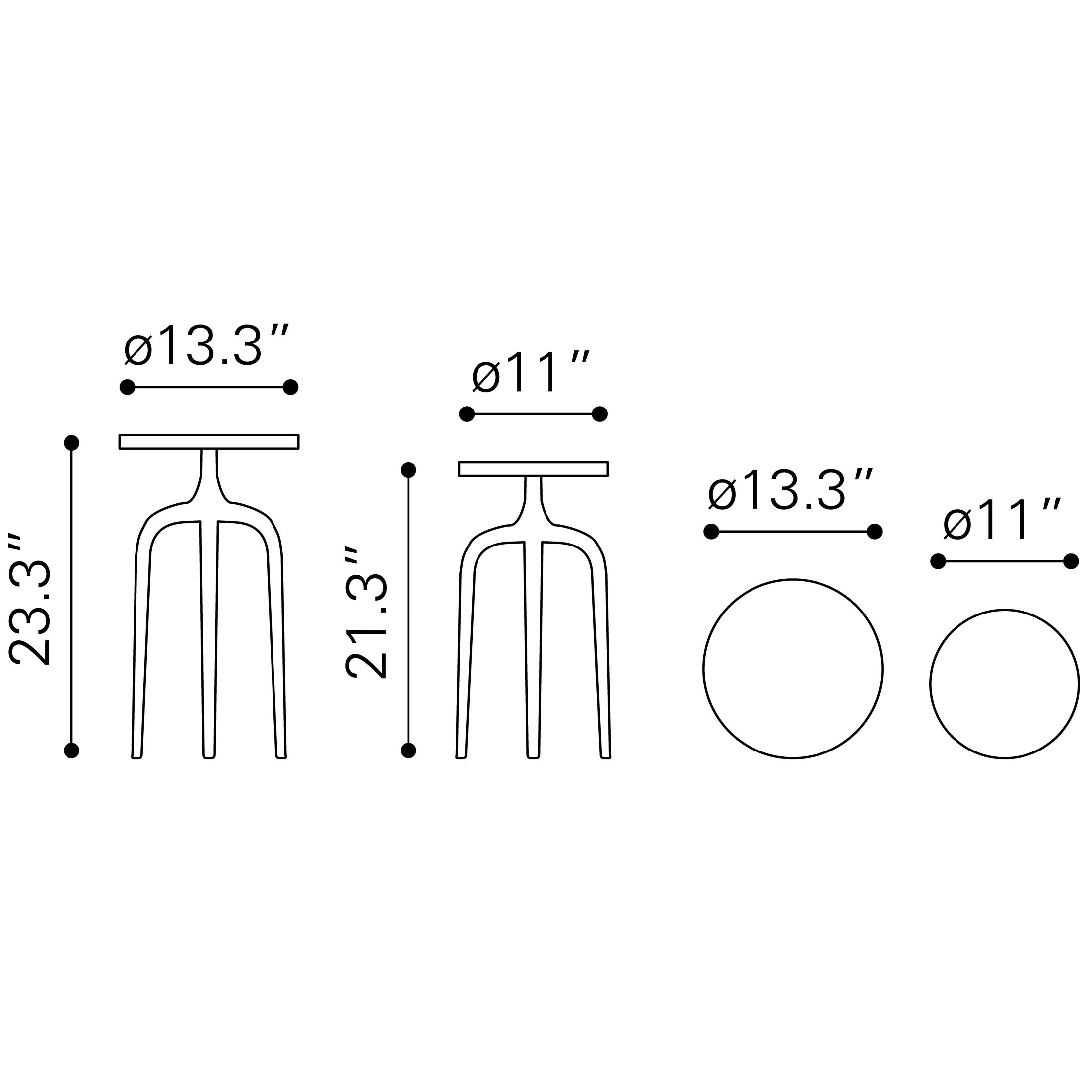 Como Accent Table Set (2-Piece) Antique Gold