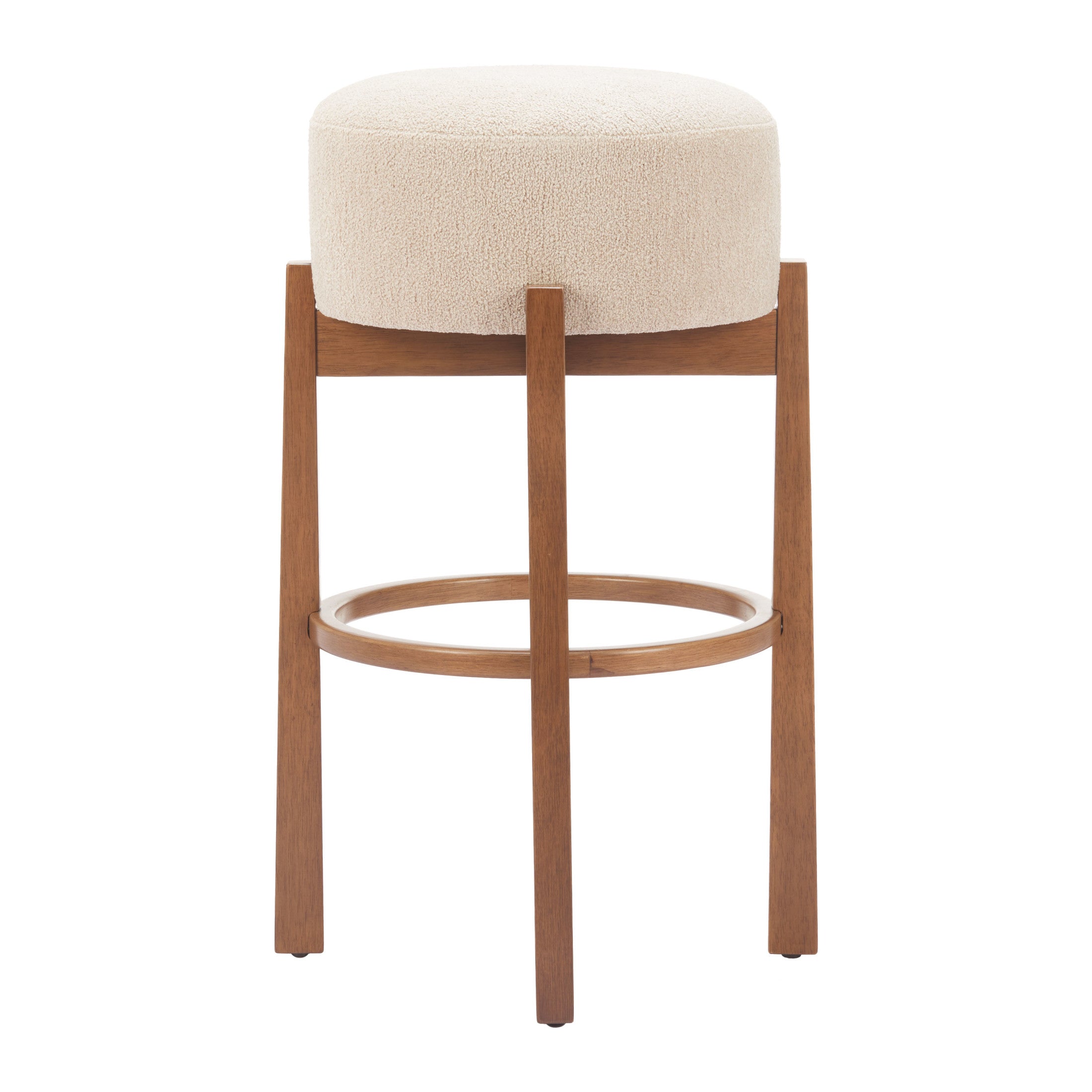 Nade Barstool (Set of 2) Beige & Walnut