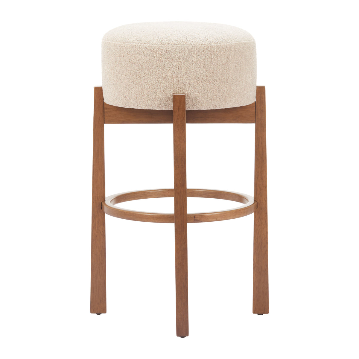 Nade Barstool (Set of 2) Beige & Walnut
