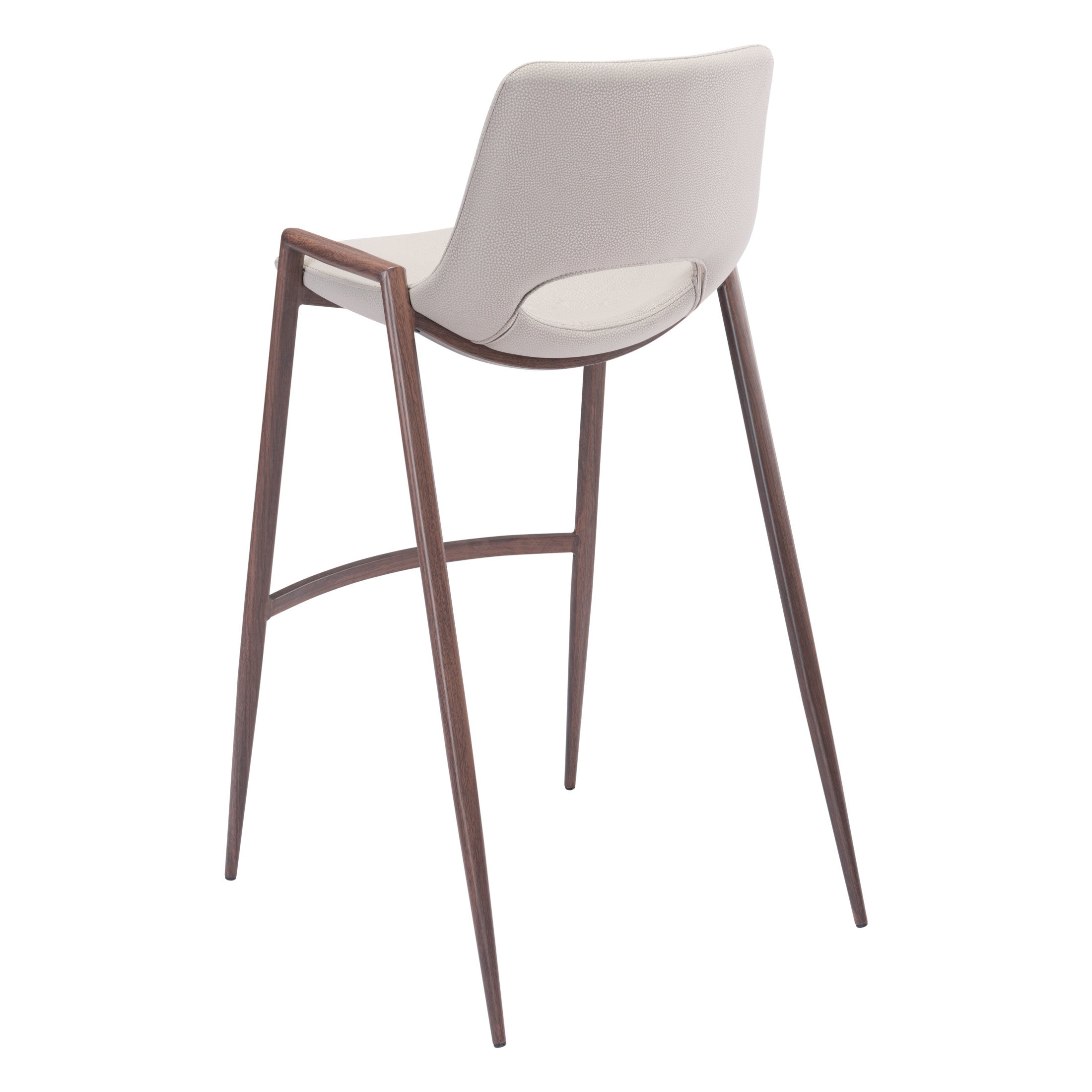 Desi Barstool (Set of 2) Beige & Walnut