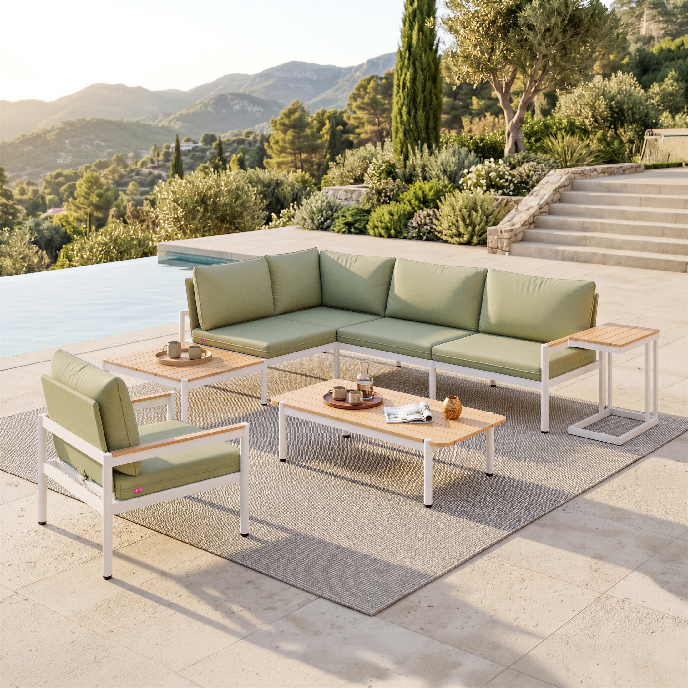 Lychee Modular Sectional Green