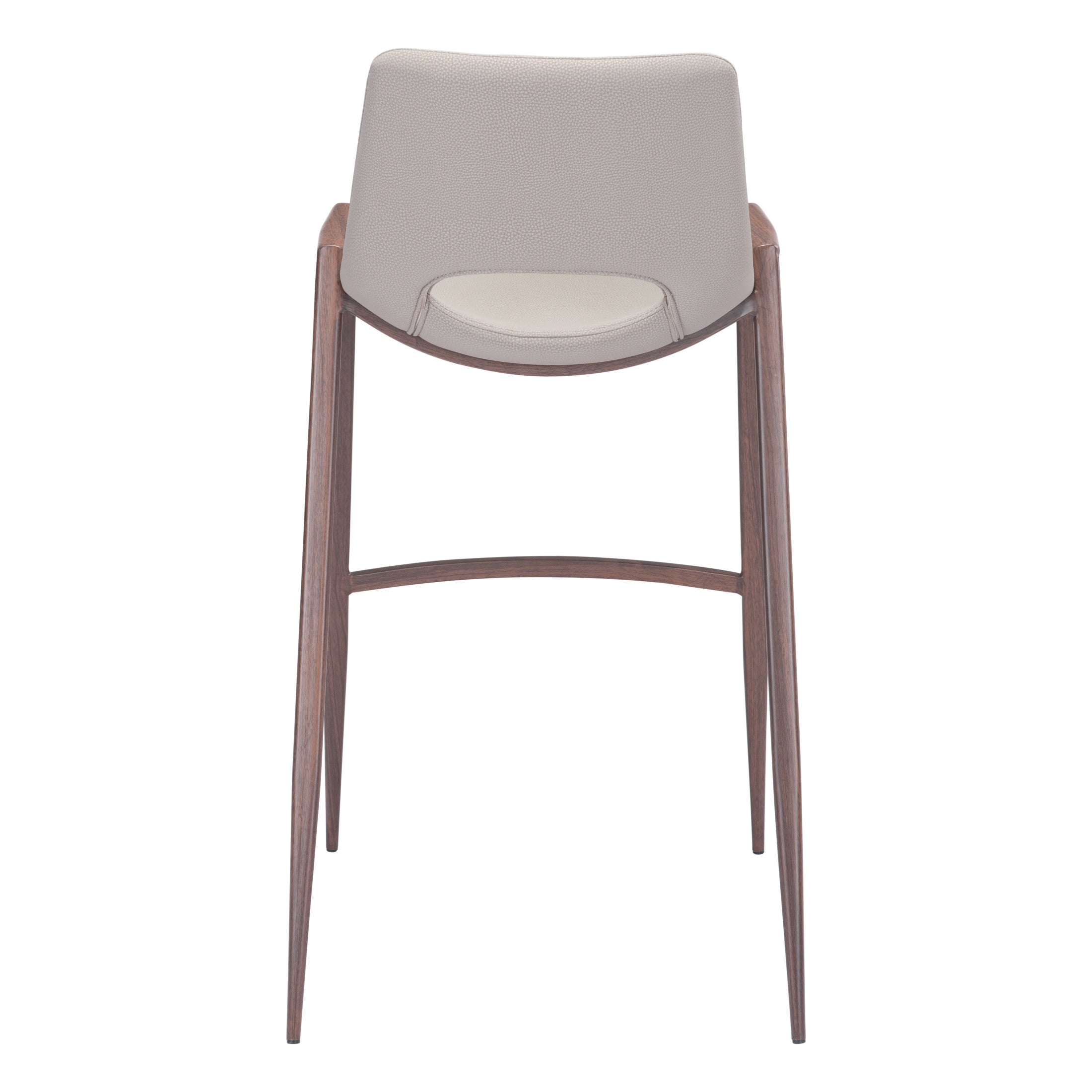 Desi Barstool (Set of 2) Beige & Walnut