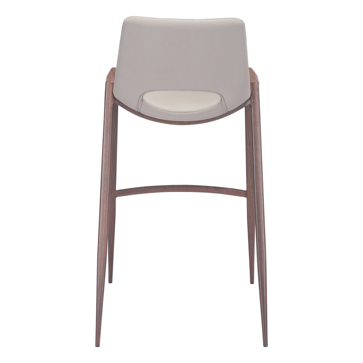 Desi Barstool (Set of 2) Beige & Walnut
