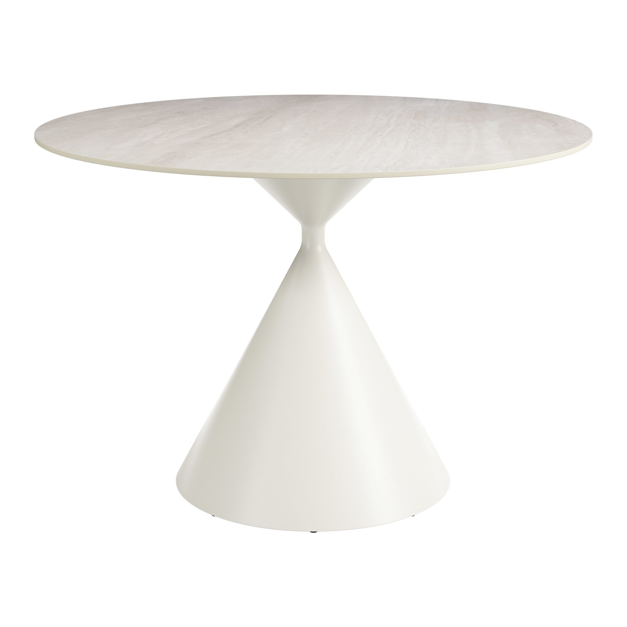 Plinn Dining Table Light Beige & White