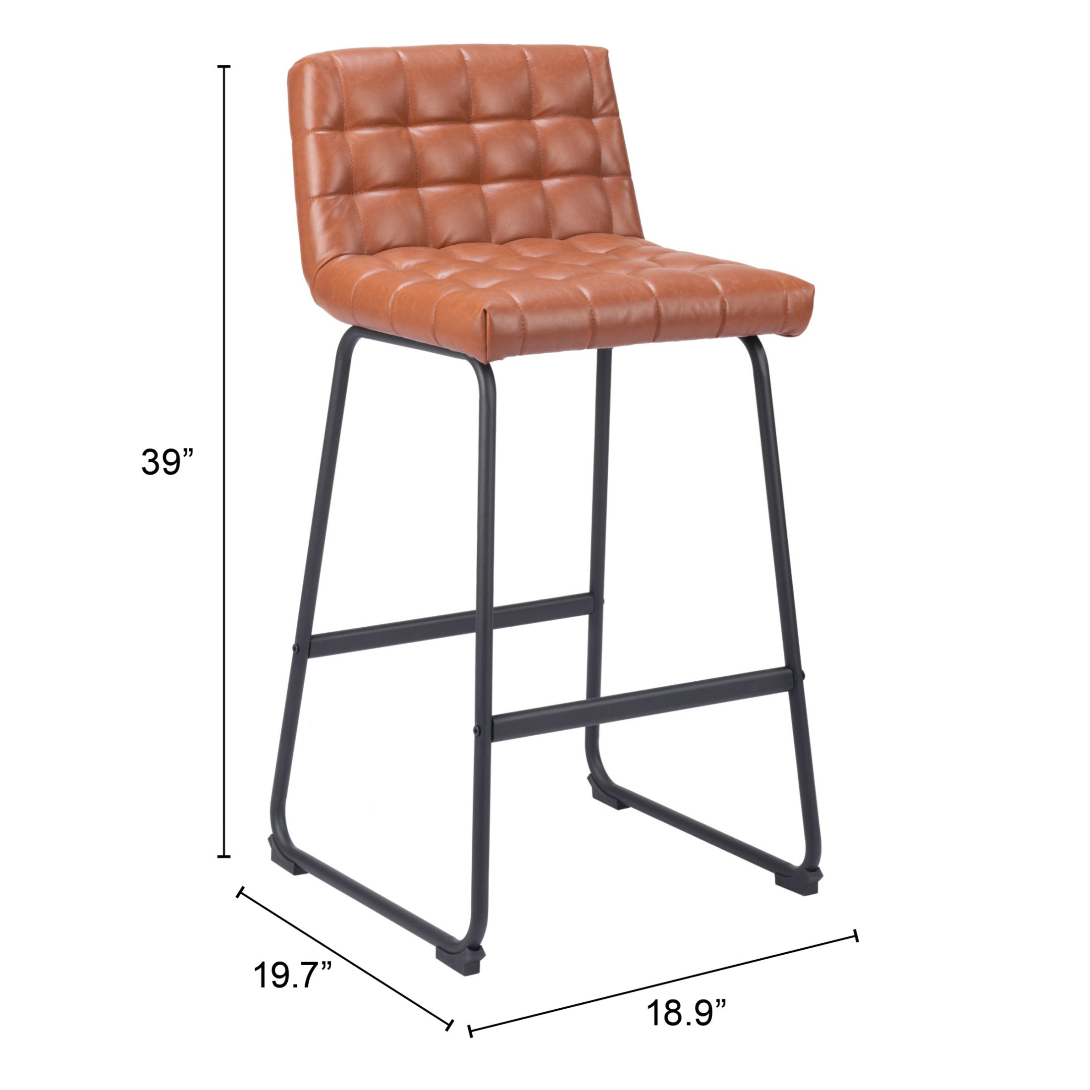 Pago Barstool (Set of 2) Brown