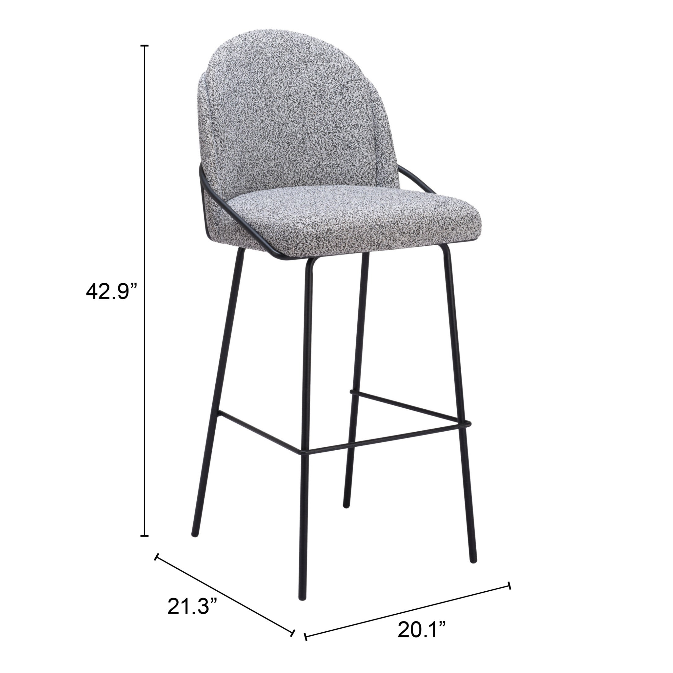 Jambi Barstool (Set of 2) Black & White