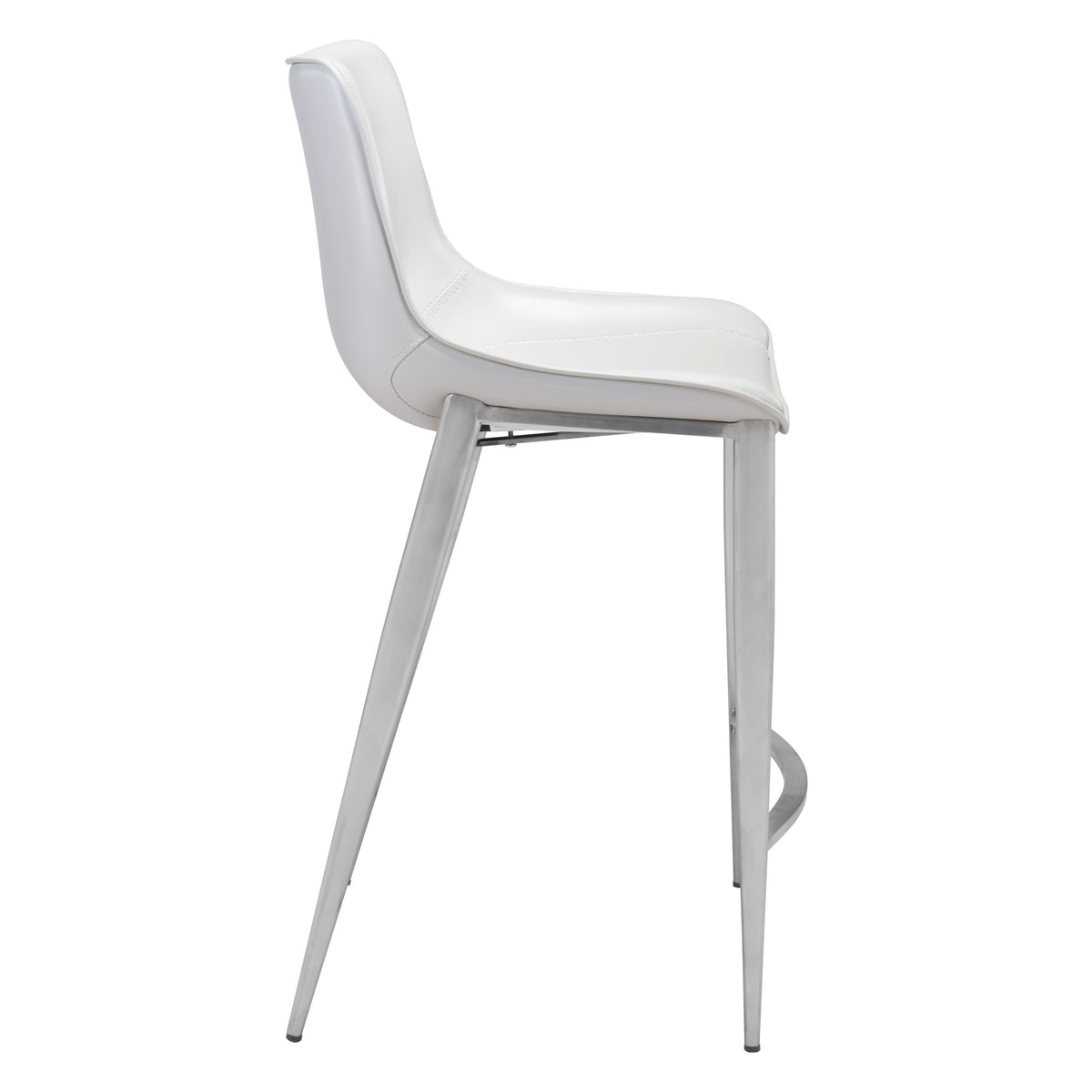Magnus Counter Stool (Set of 2) White & Silver