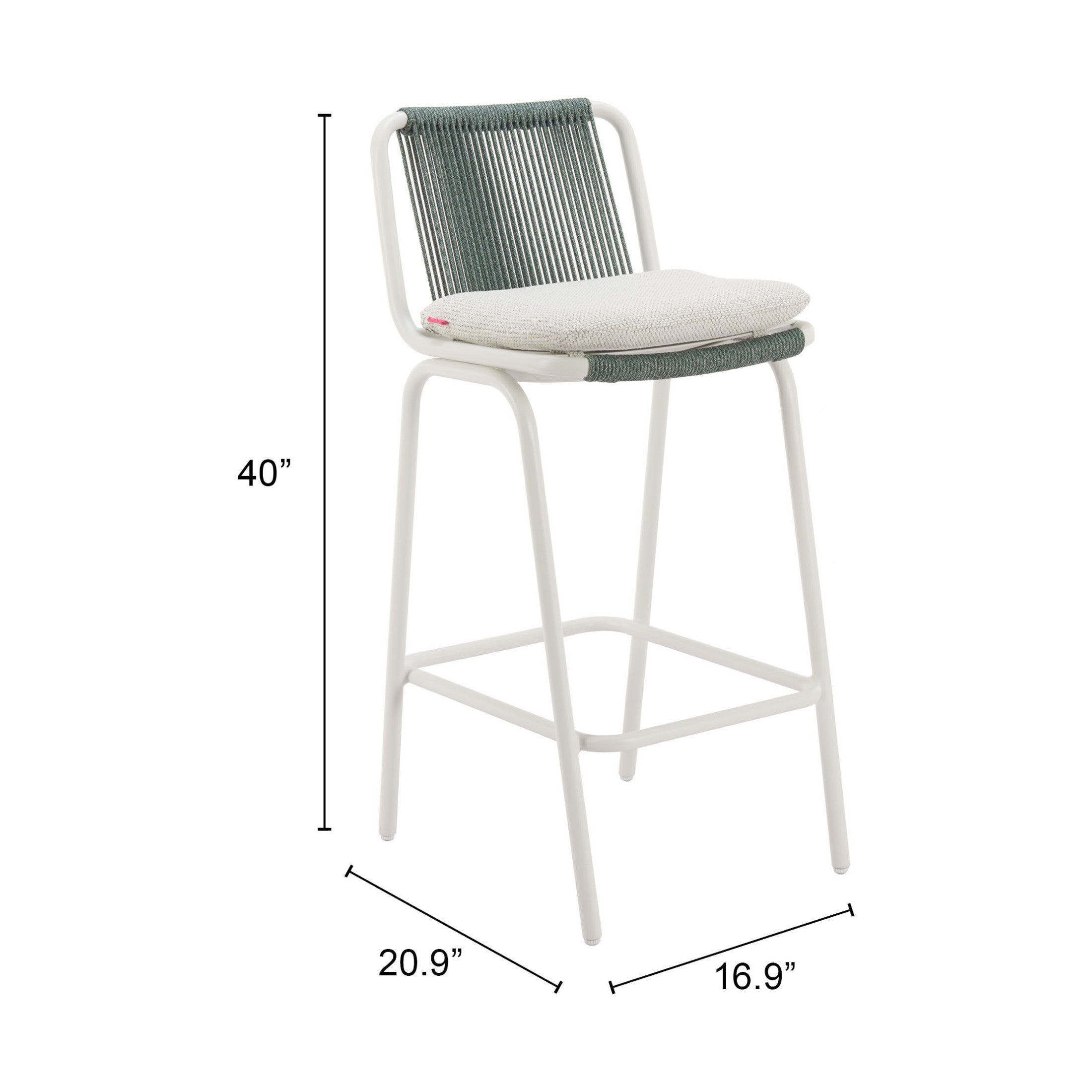 Luft Barstool (Set of 2) White & Green