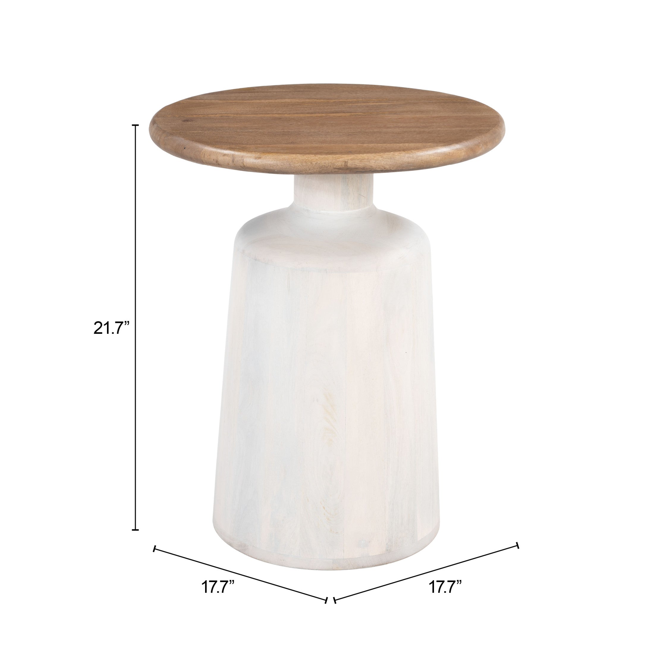 Goblet Side Table Brown & White